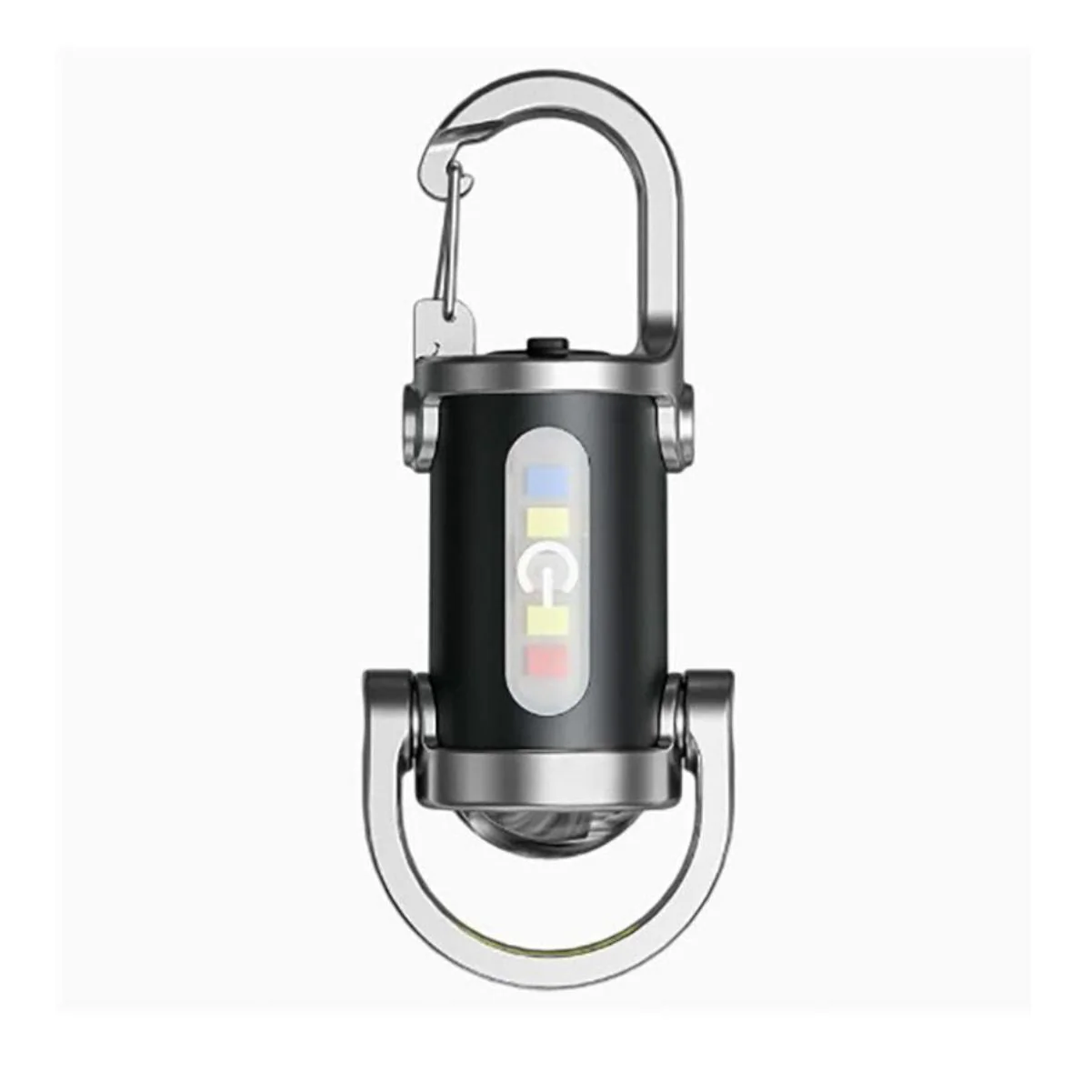 Flixx 3-in-1 Emergency Keychain Flashlight with Power Bank | USB Rechargeable | Metal Carabiner Clip | 400 mAh Battery | Compact Portable LED Light for Travel, Camping & Power Cuts