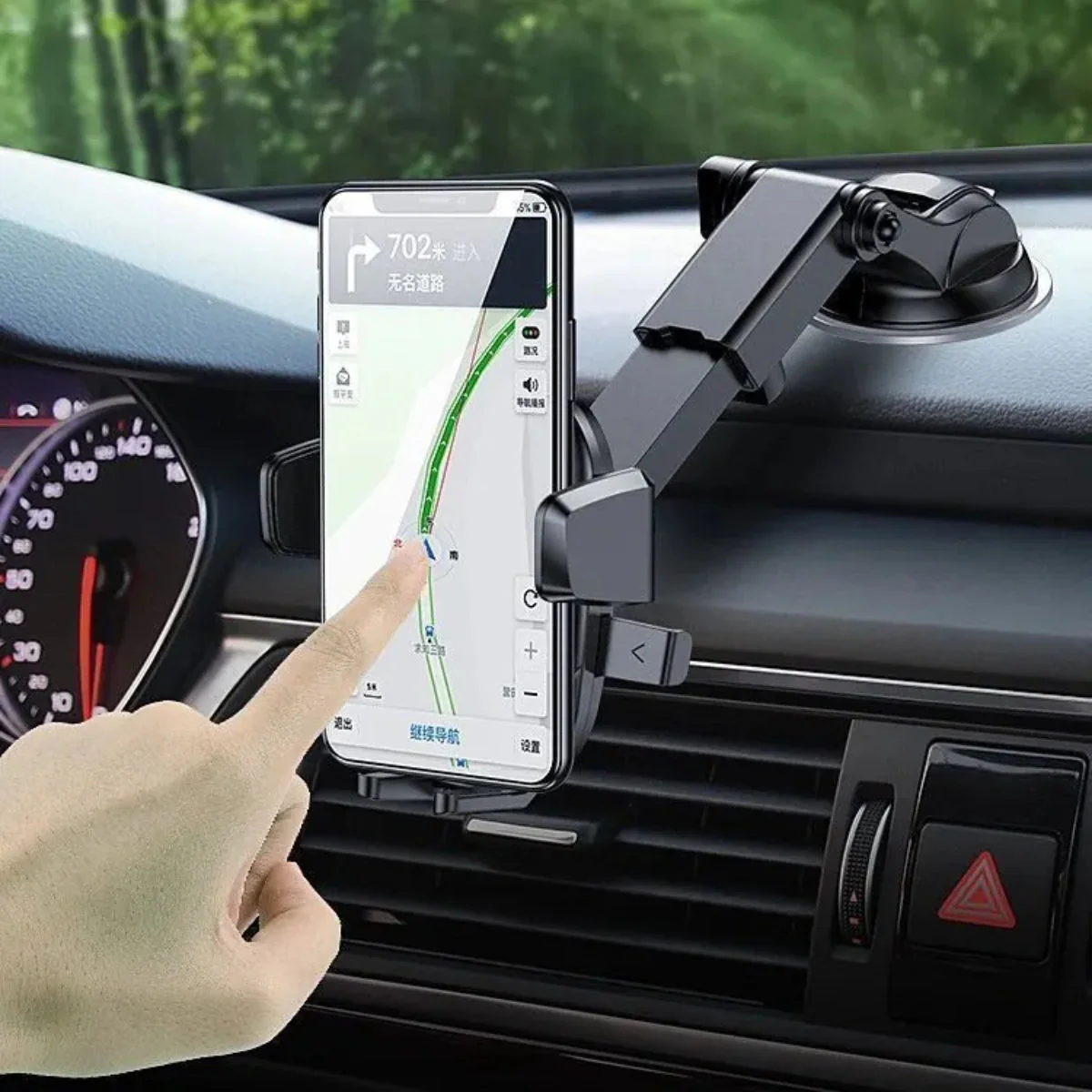 Flixx Car Mobile Holder, 360° Rotatable Phone Mount with Quick Release, One-Hand Operation & Scratch-Free Silicone Padding - Image 2