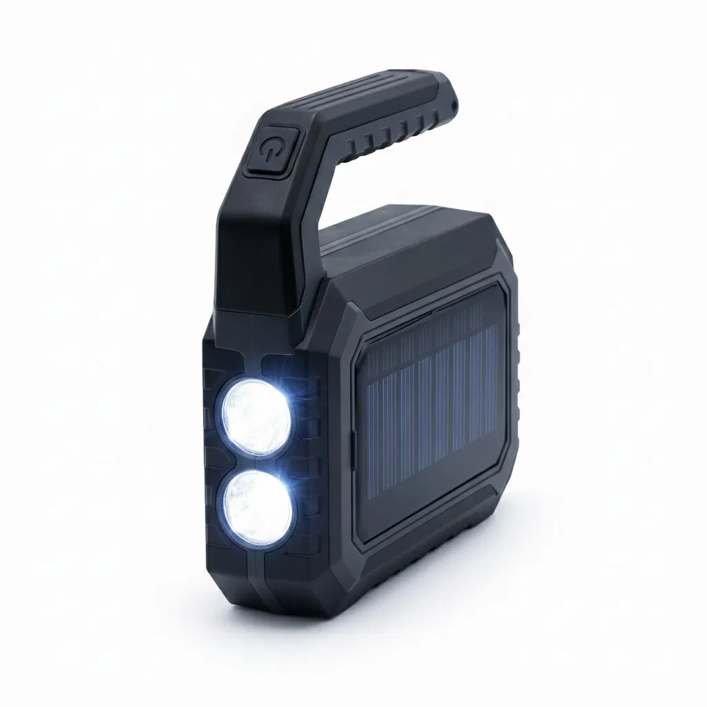 FLIXX Solar Rechargeable Emergency Light with Mobile Charging Power Bank | USB-C Fast Charging | Multi-Mode White/Red/Blue Warning Light | IP65 Water Resistant Portable Backup Lamp - Image 3