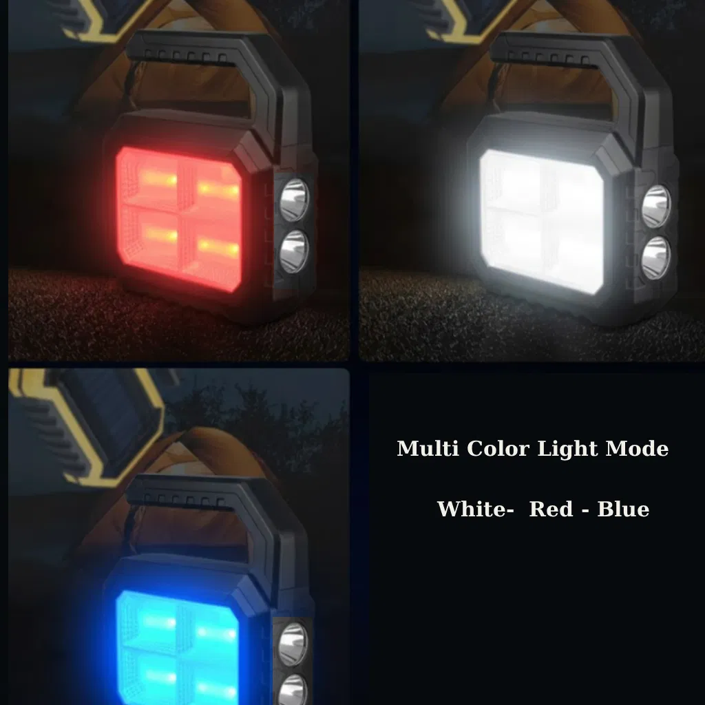 FLIXX Solar Rechargeable Emergency Light with Mobile Charging Power Bank | USB-C Fast Charging | Multi-Mode White/Red/Blue Warning Light | IP65 Water Resistant Portable Backup Lamp - Image 7