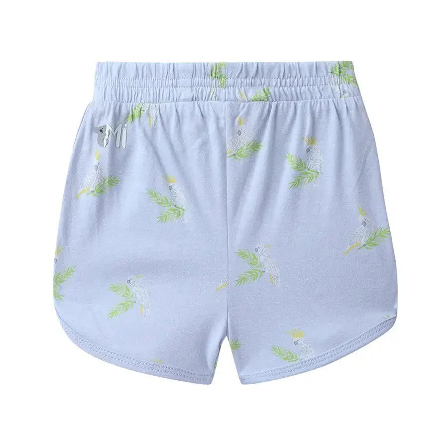 Floral Bird Print Baby Girl Shorts (Pack Of 3) - Image 5