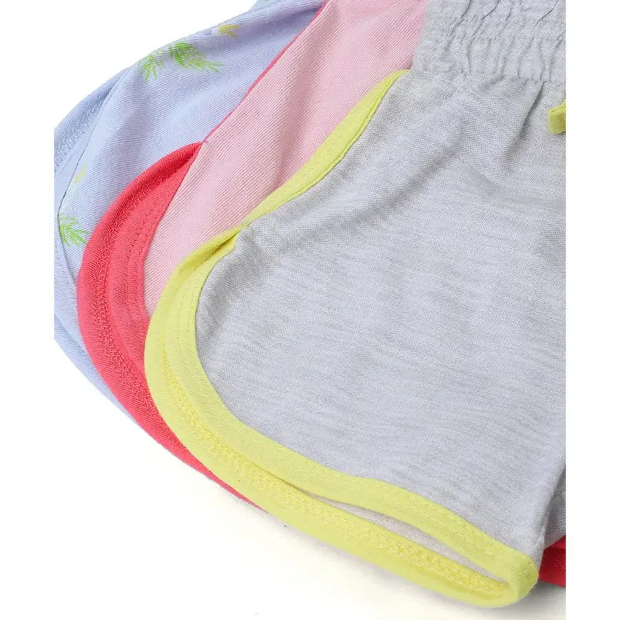 Floral Bird Print Baby Girl Shorts (Pack Of 3) - Image 9