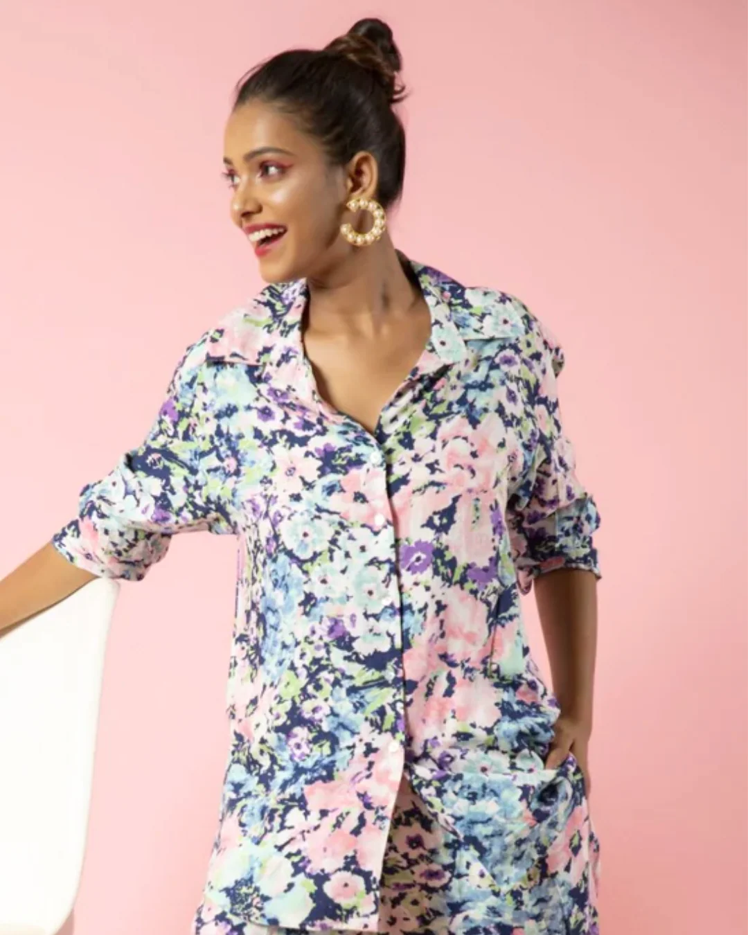 Floral Printed Matching Coord Set – 2 Piece Stylish Set for Casual and Party Wear - Image 4