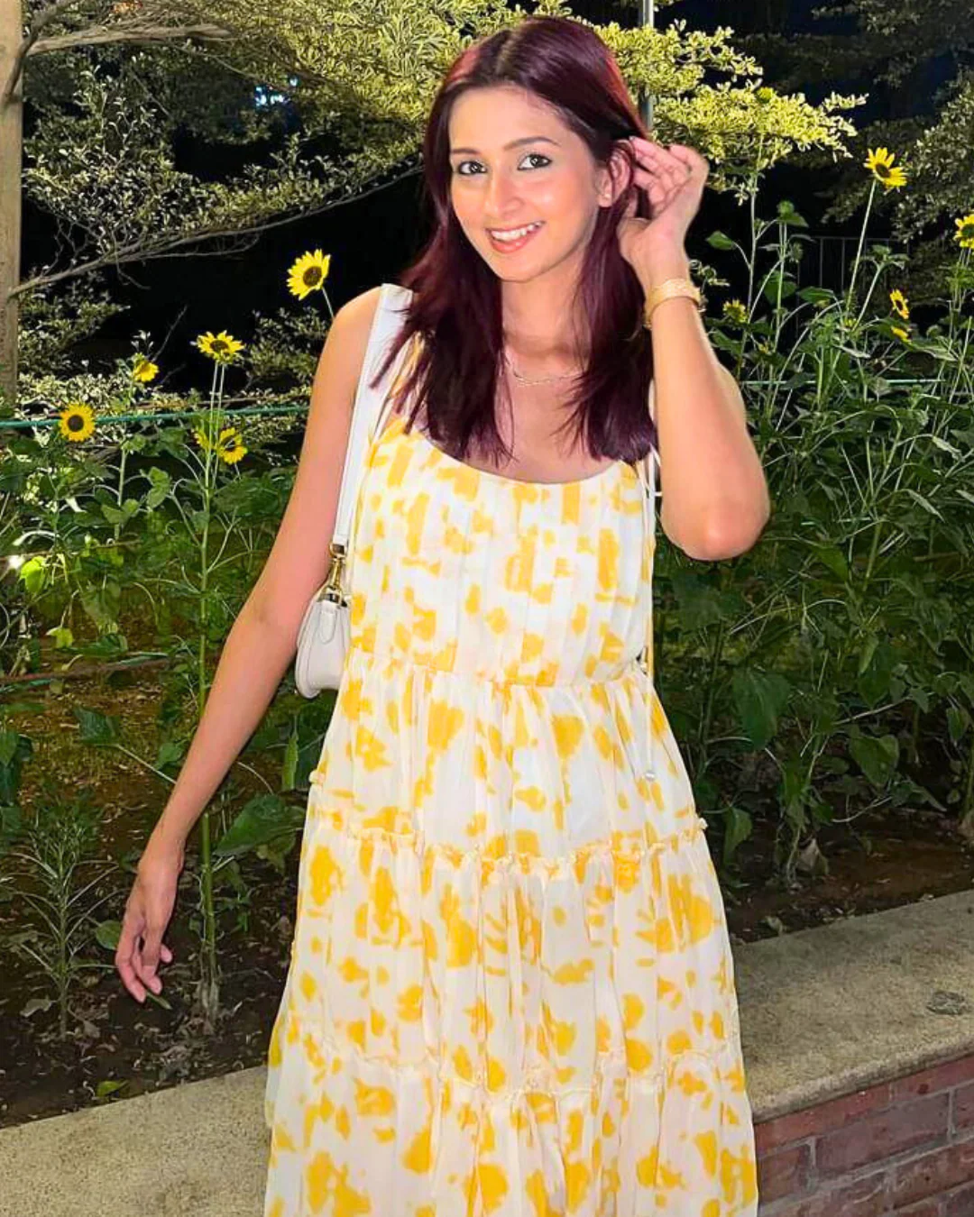 Floral Printed Tie-Strap Georgette Midi Dress - Image 9