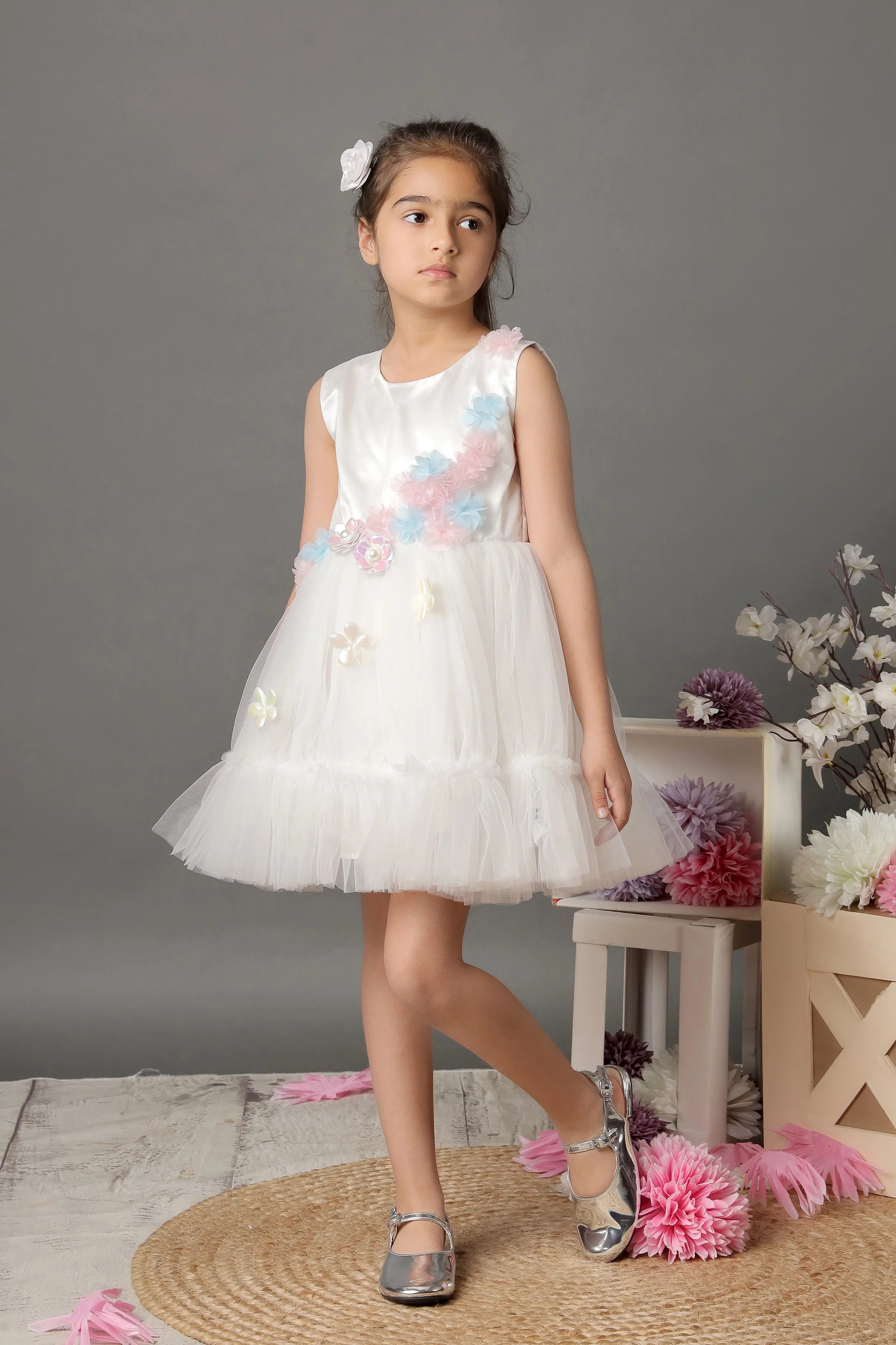Floral White Delight Dress - Image 2