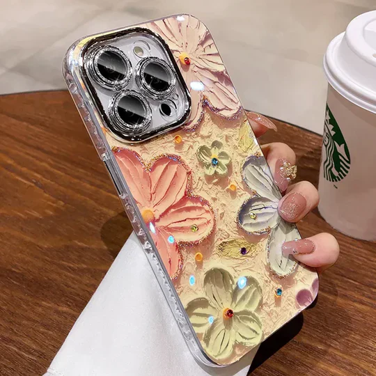 Flower Design iPhone Case With Stones - Alice - Image 8