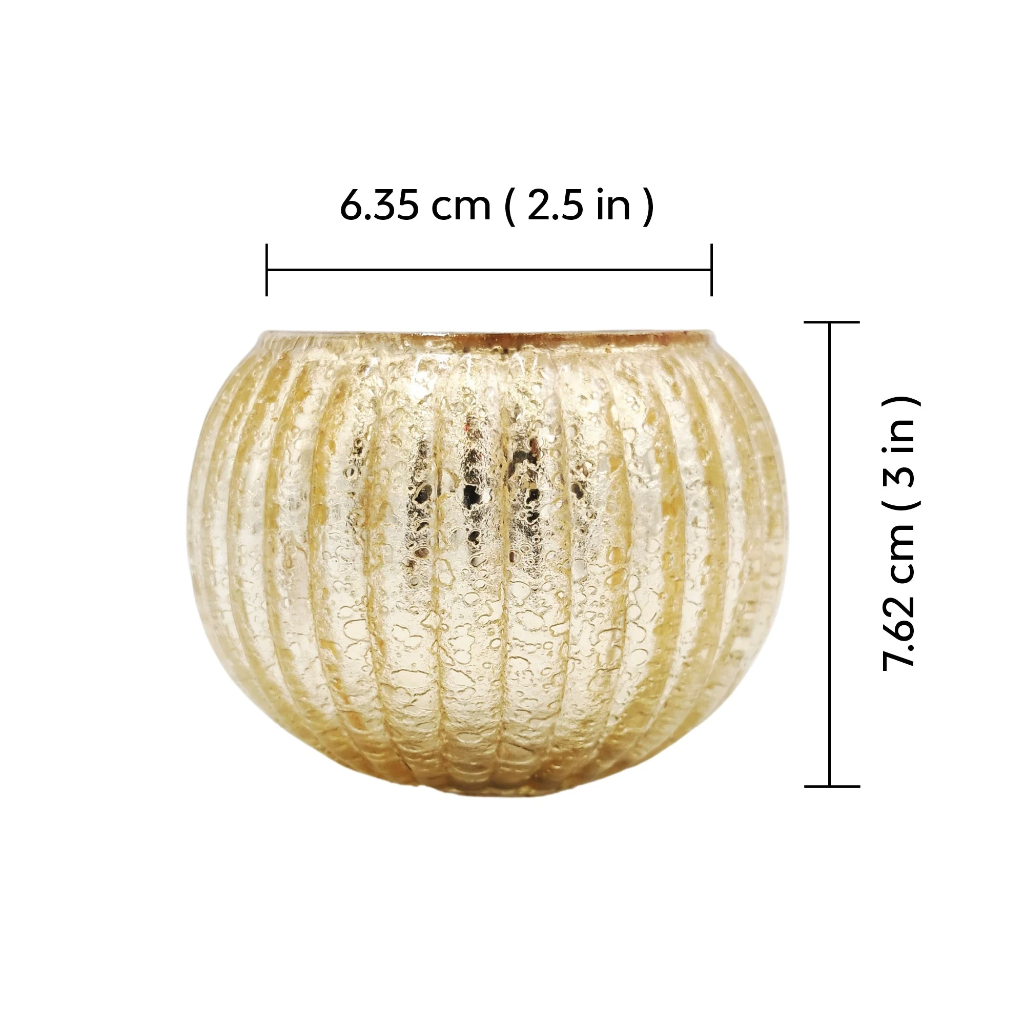 Fluted Glass Tealight Holder With Metallic Finish - Image 15