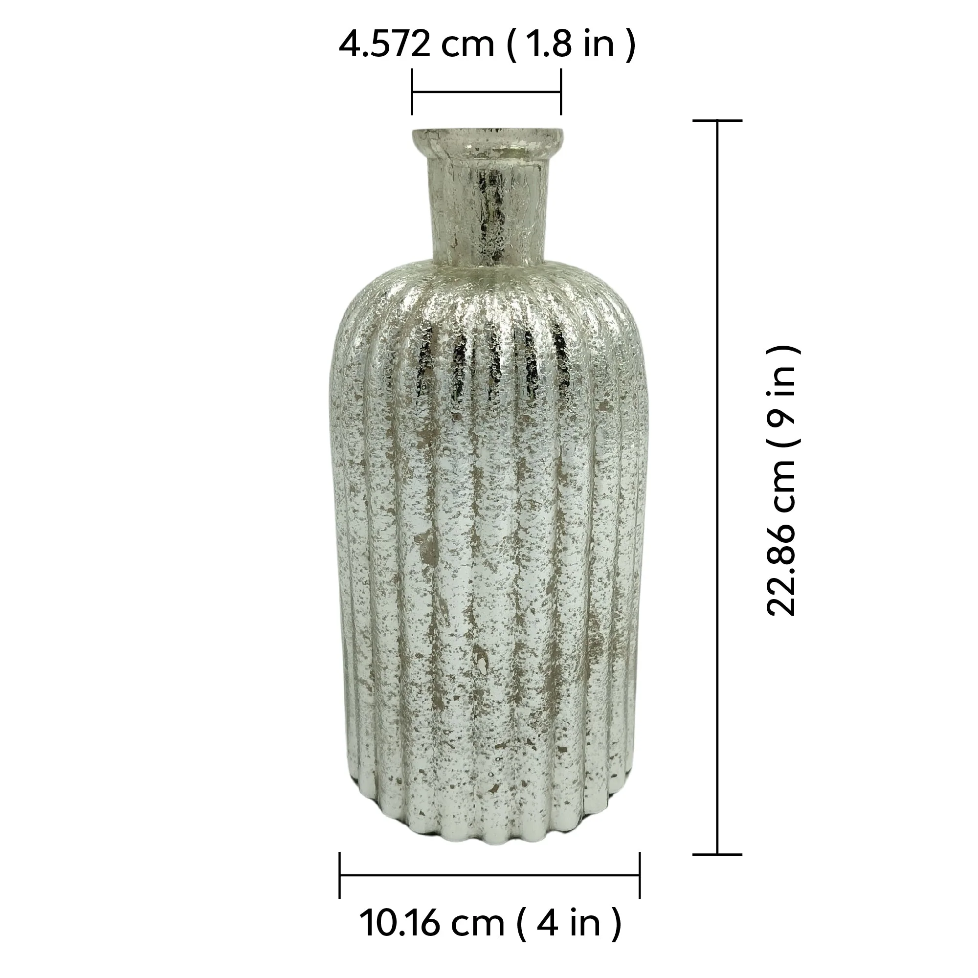 Fluted Glass Vase With Metallic Finish - Image 12