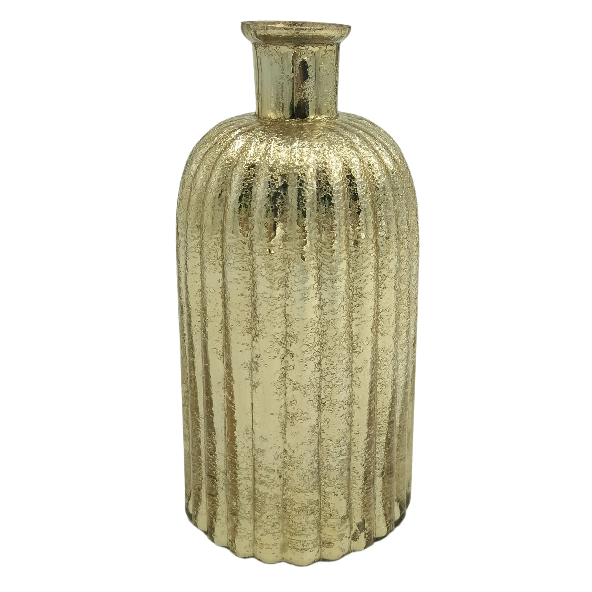 Fluted Glass Vase With Metallic Finish - Image 15