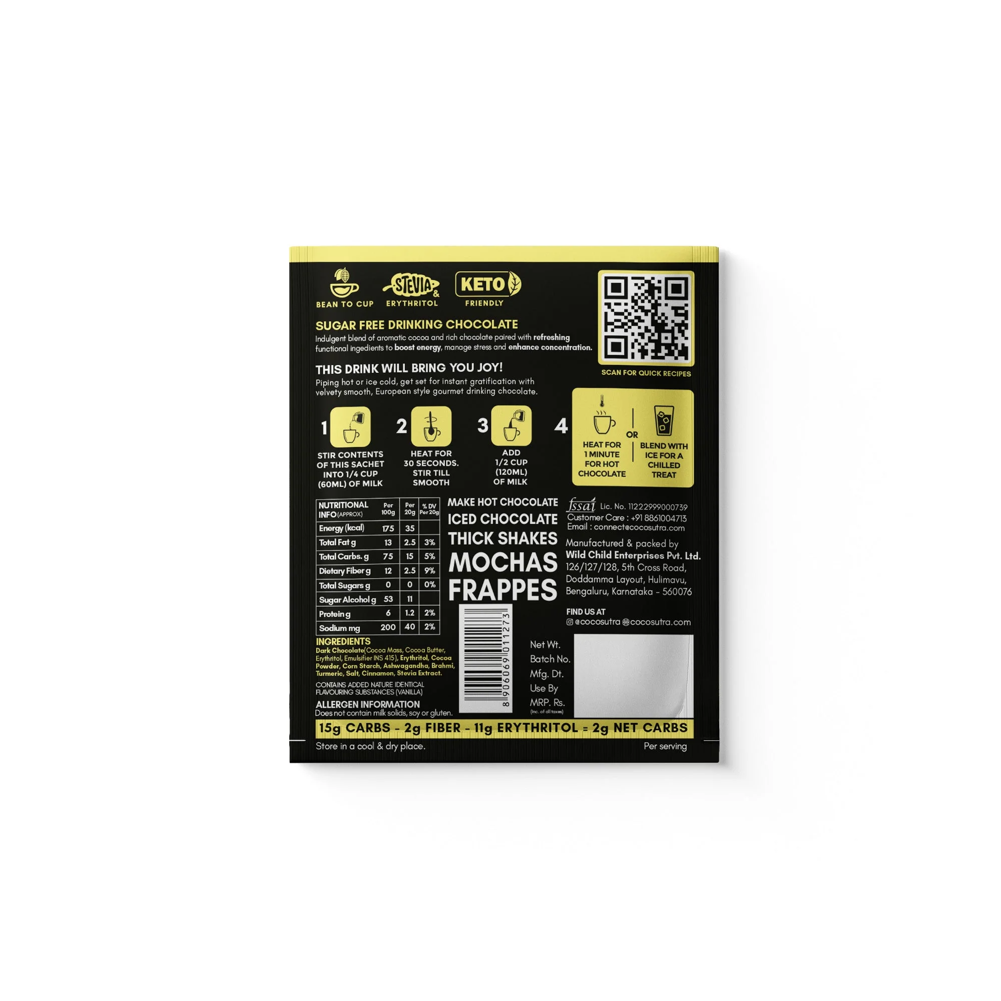 Focus | SUGAR FREE Drinking Chocolate Mix | Enhances Mental Alertness - Image 2