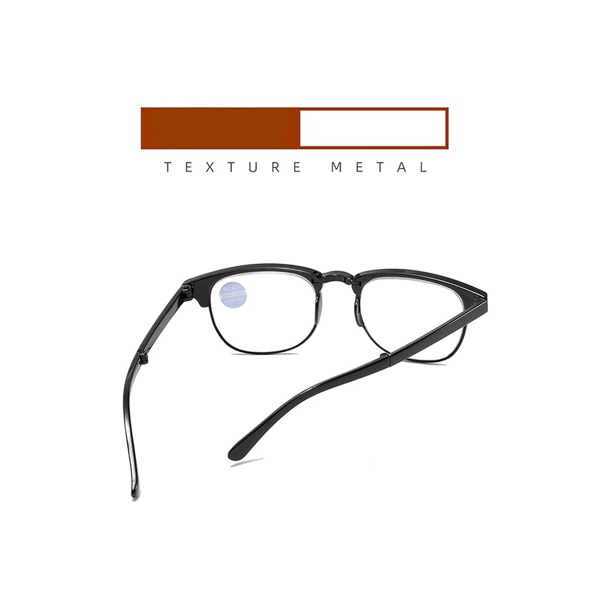 Foldable Black Full Rim Reading Glasses For Men & Women | DRG23 - Image 5