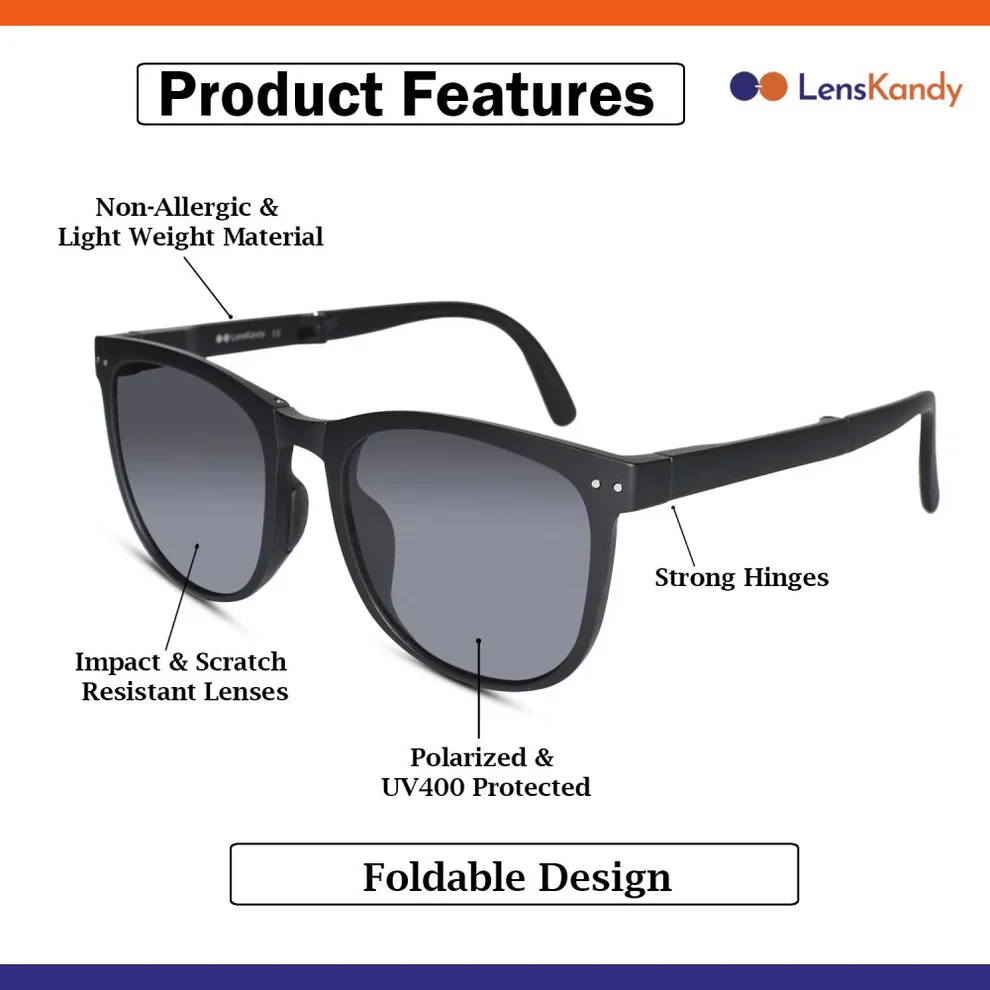 Foldable Matt Brown Wayfarer Sunglasses - Image 11