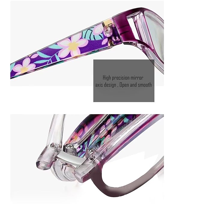 Foldable Purple Full Rim Reading Glasses For Women - Image 3