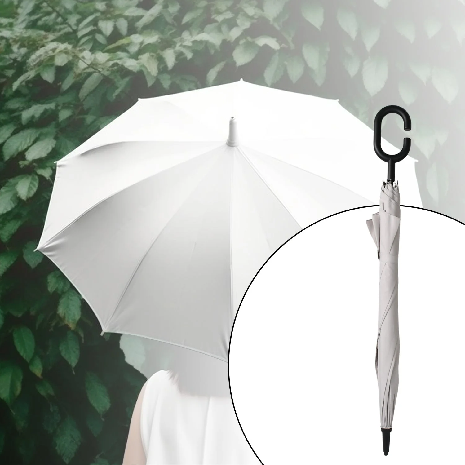 Foldable UV Umbrella with C-Handle – Sun & Rain Protection for Kids (1 Pc, Mixed Colors) - Image 3