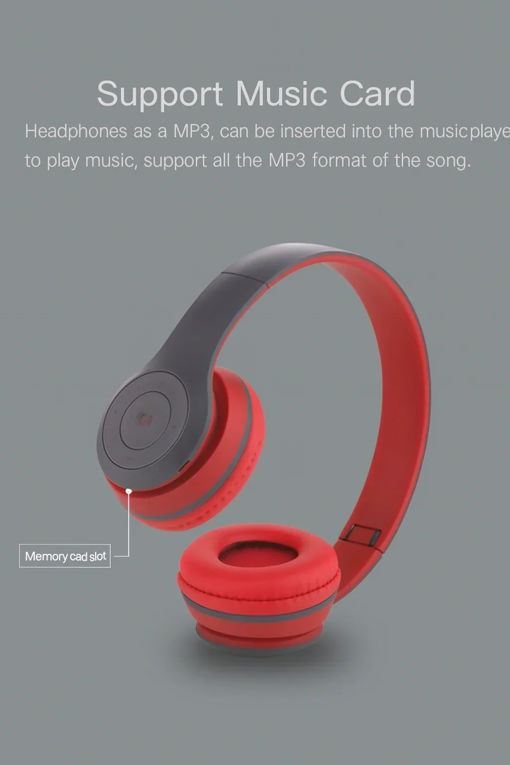 Wireless Bluetooth Headphones with Active Noise Cancellation | HD Audio, Built-in Mic, FM & SD Card | Foldable, Lightweight On-Ear Headphones - Image 3