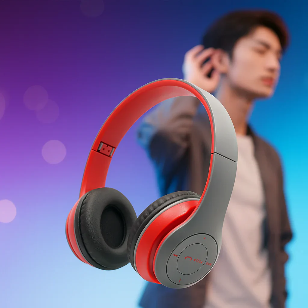 Foldable Wireless Bluetooth Headphones with Built-In Microphone | Stereo Sound - Image 2