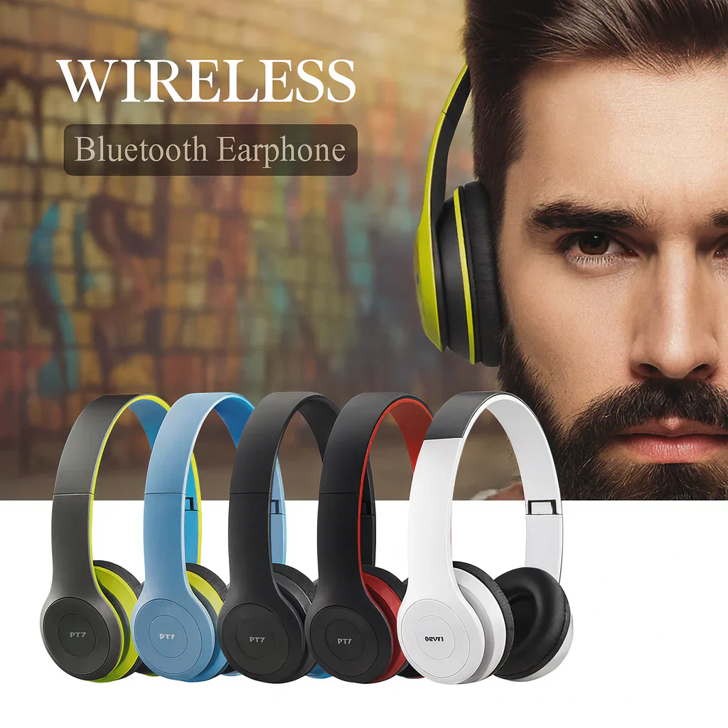 Foldable Wireless Bluetooth Headphones with Built-In Microphone | Stereo Sound - Image 6