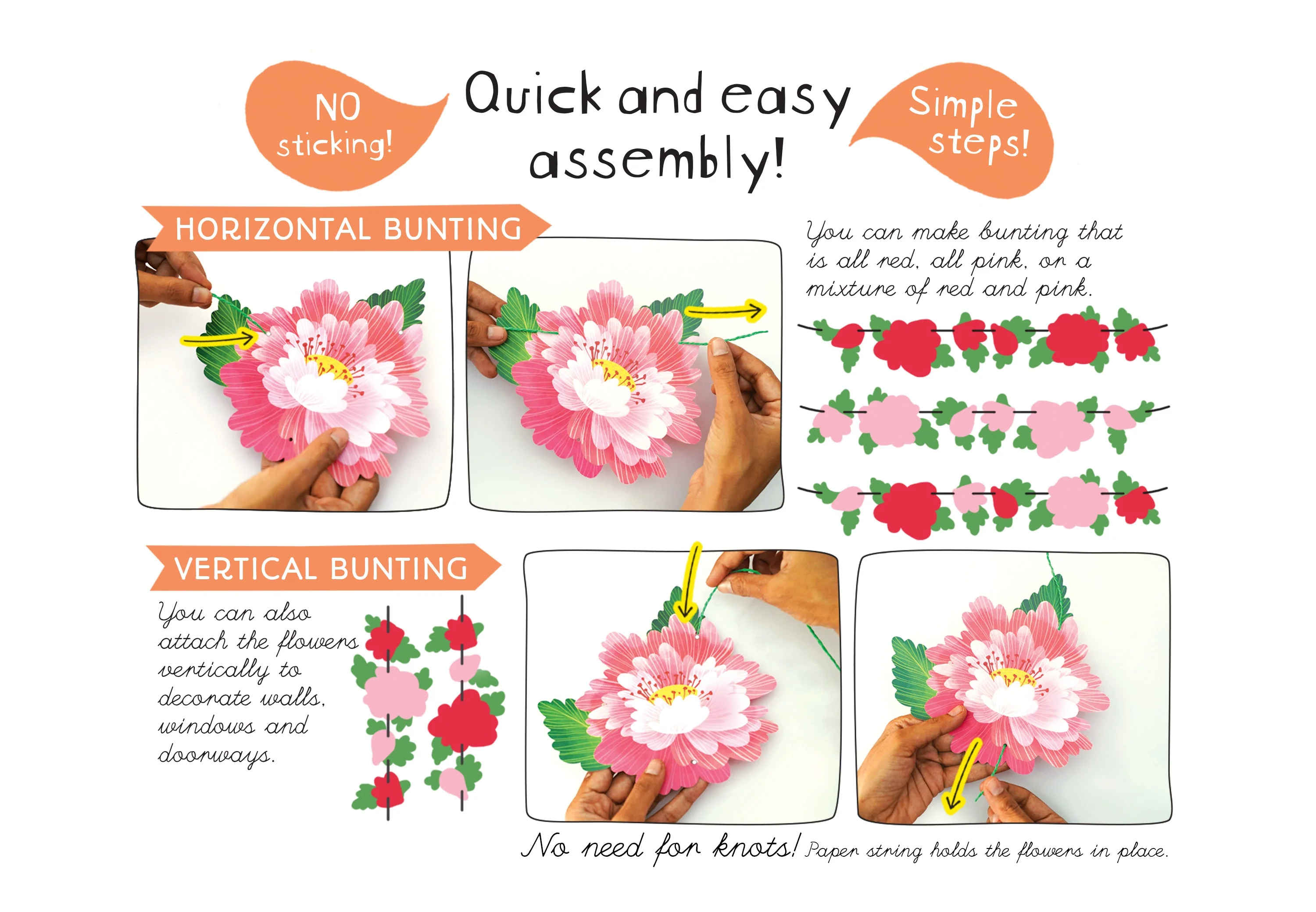 Forever Flowers Premium Paper Bunting - Image 3