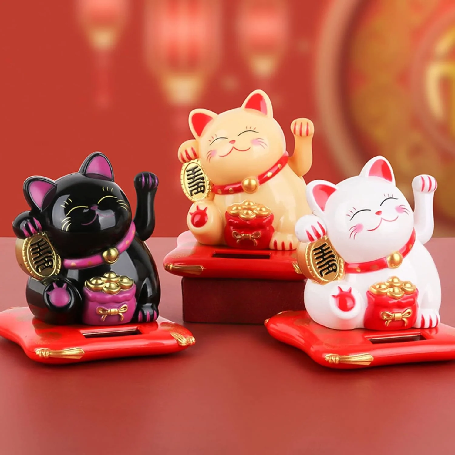 Fortune: Solar-Powered Lucky Cat Figurine for Good Fortune - Image 2