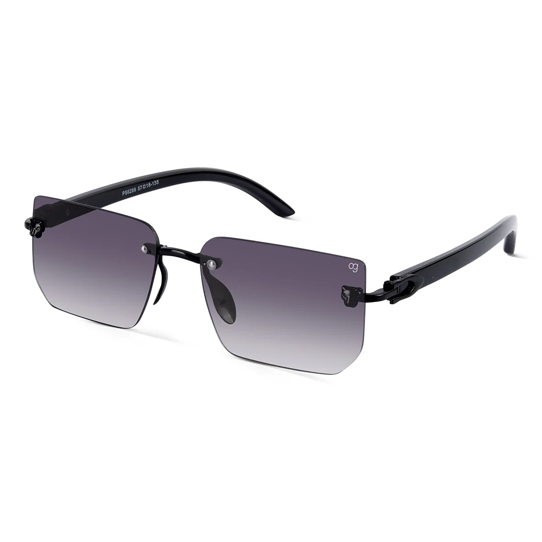 Fred Blue Rimless Rectangle Sunglasses - Image 12