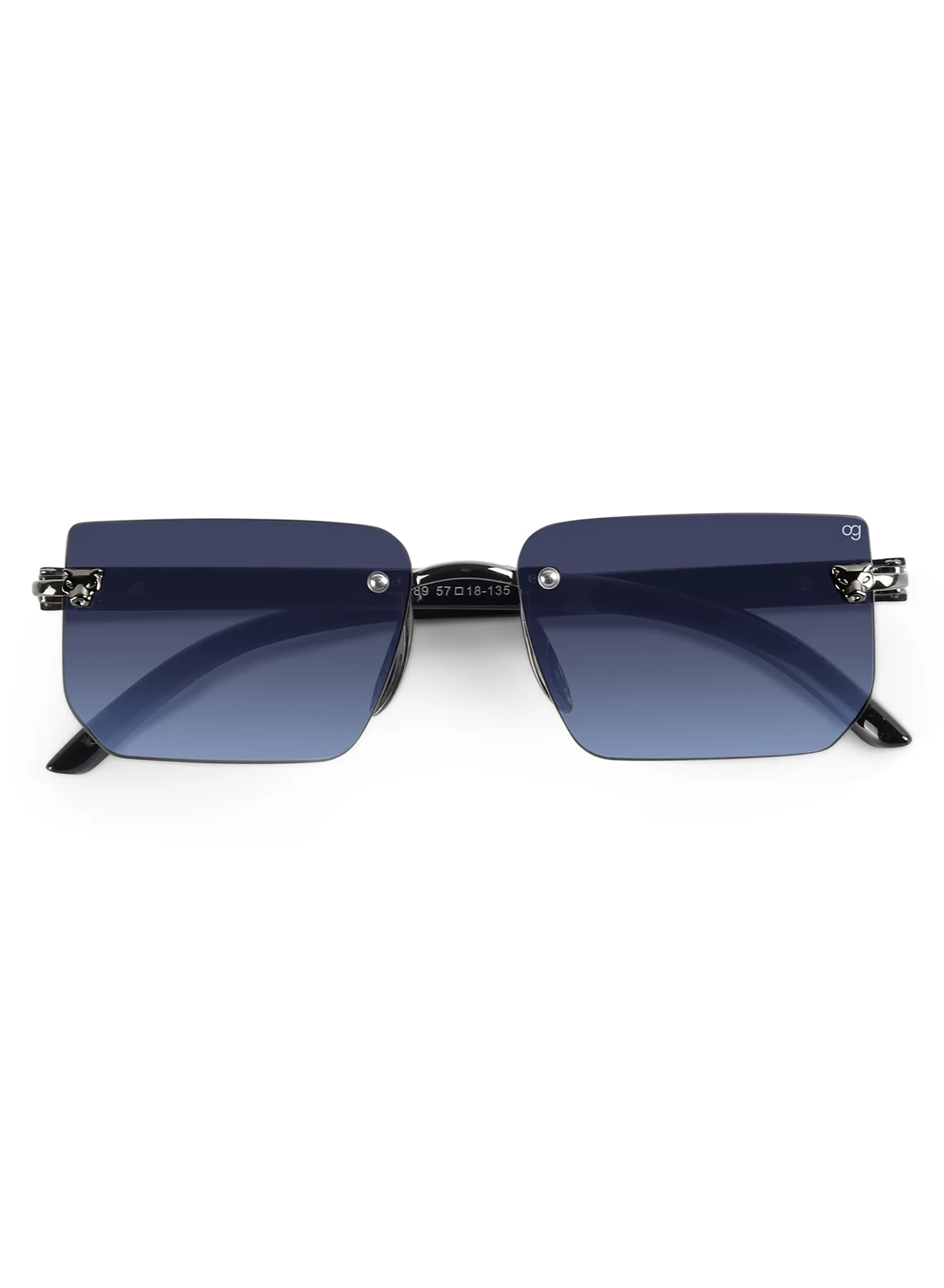 Fred Blue Rimless Rectangle Sunglasses - Image 3