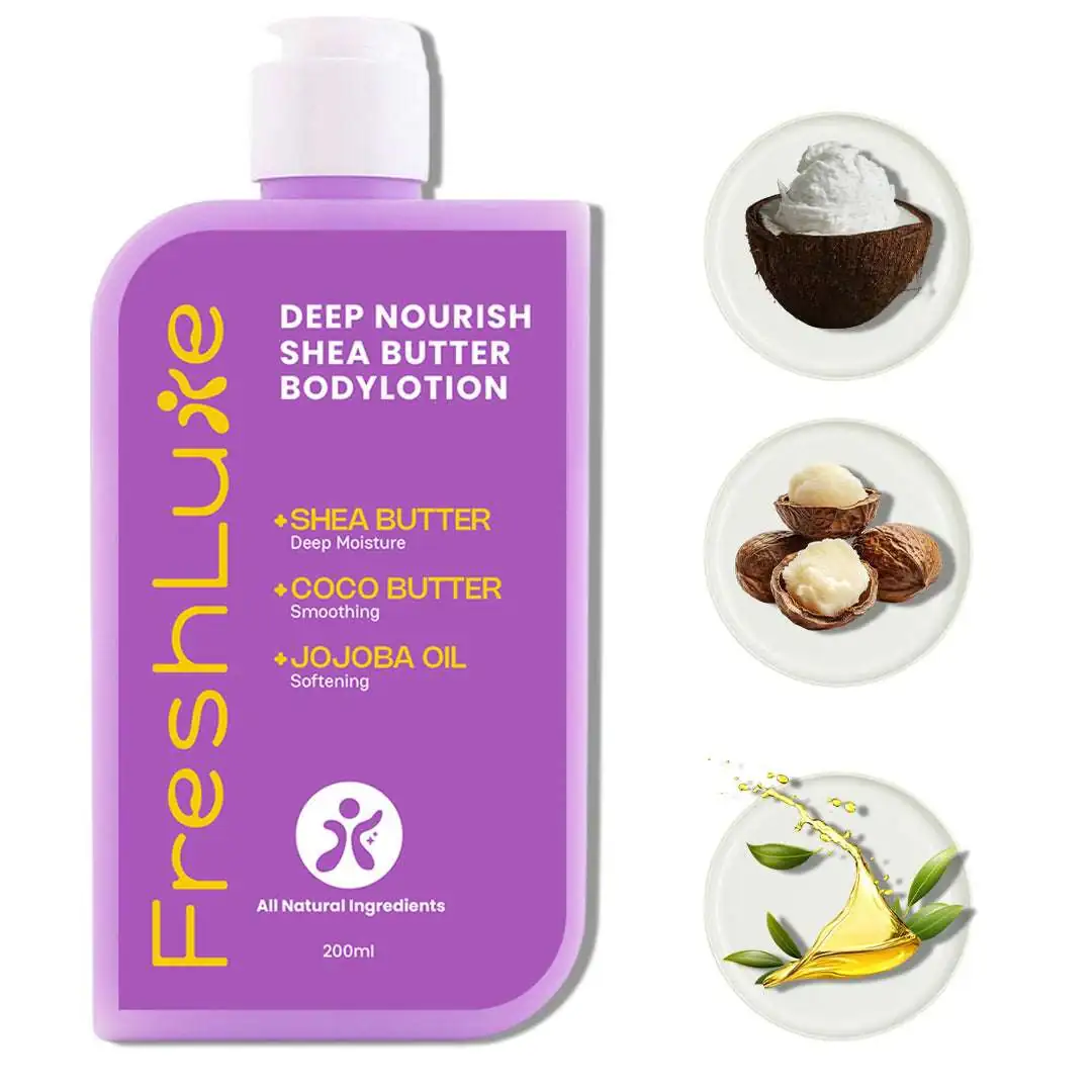 FreshLuxe Brightening Combo | AYUSH-Approved Skincare with Rice Water & Lactic Acid Combo Pack of Scrub, Facewash, Shower Gel & Body Lotion 200ml each. - Image 7