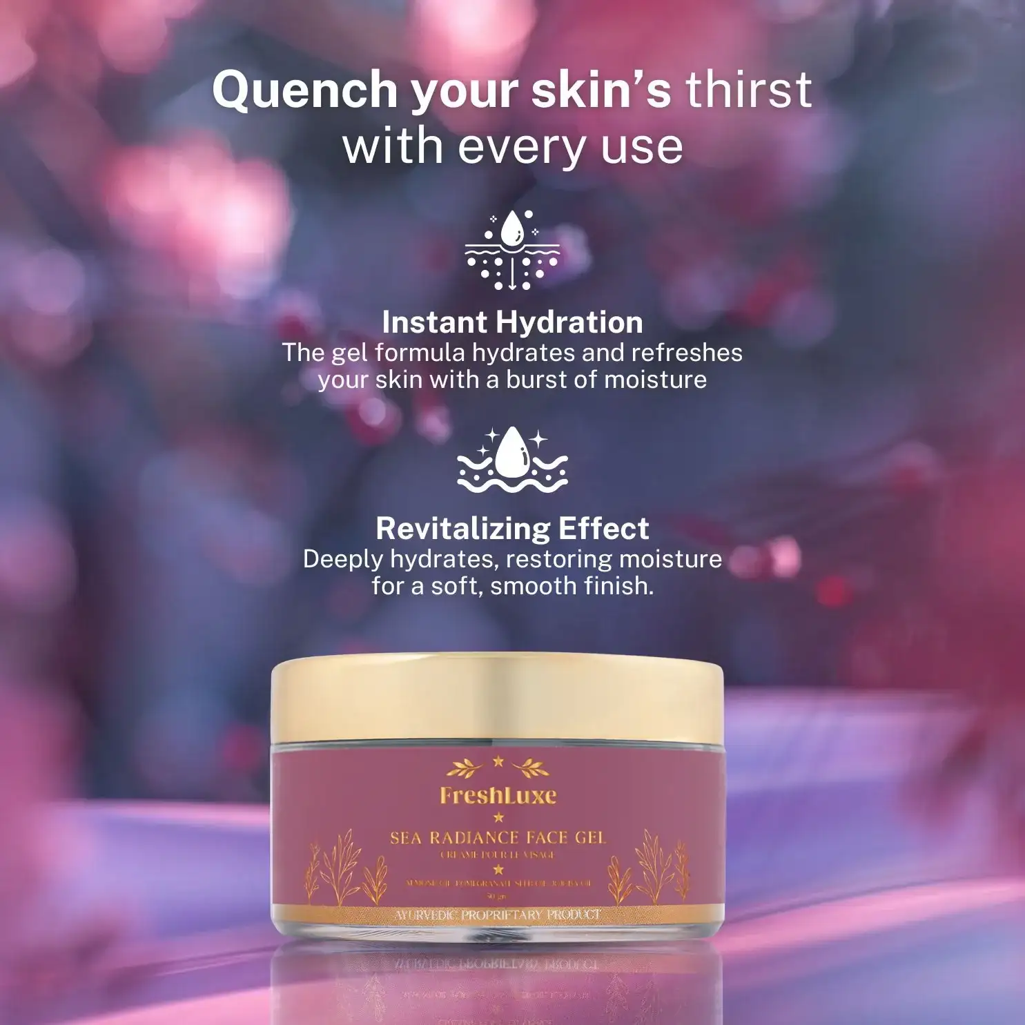 FreshLuxe Sea Radiance Gel Cream | Lightweight Hydration for Soft, Glowing Skin | 50 g - Image 4
