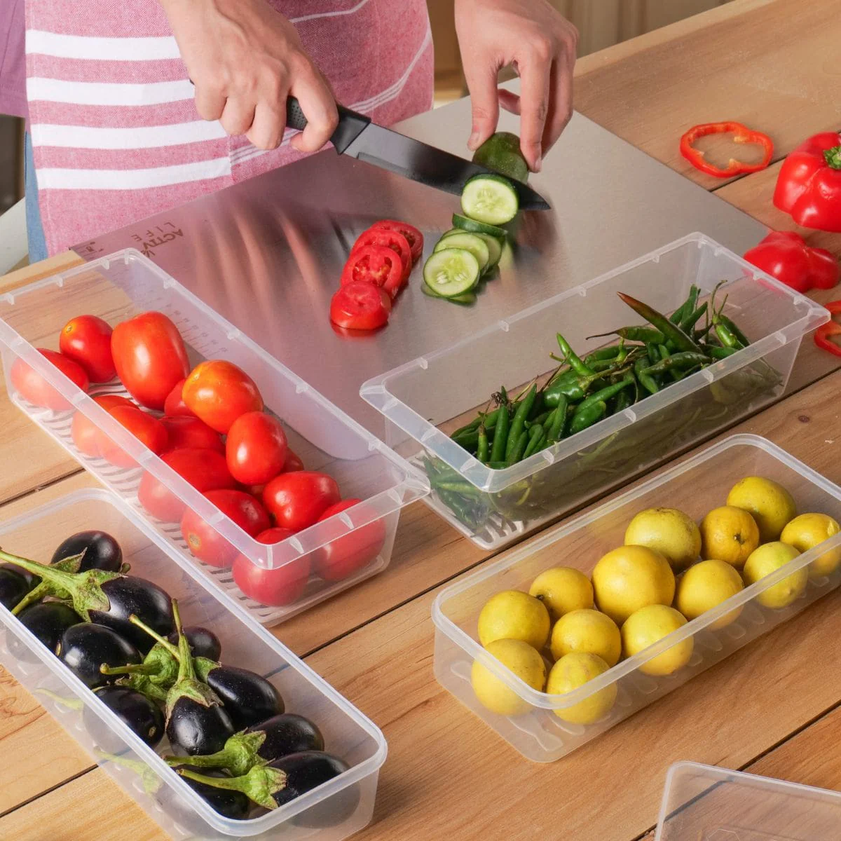 Fridge Storage Containers with Drain Plate - Image 6