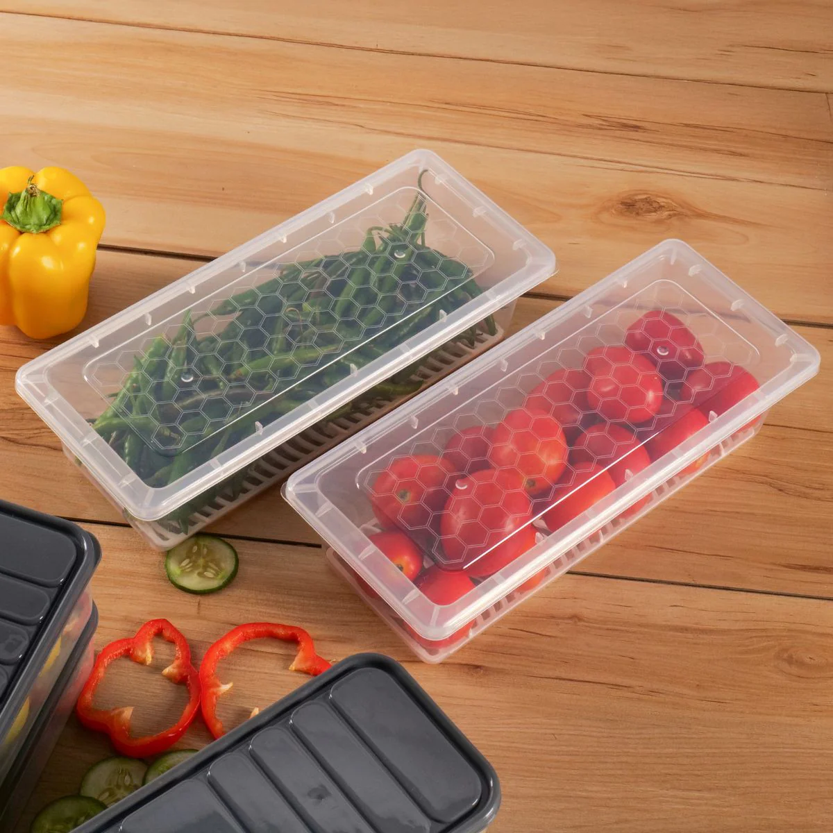 Fridge Storage Containers with Drain Plate - Image 9