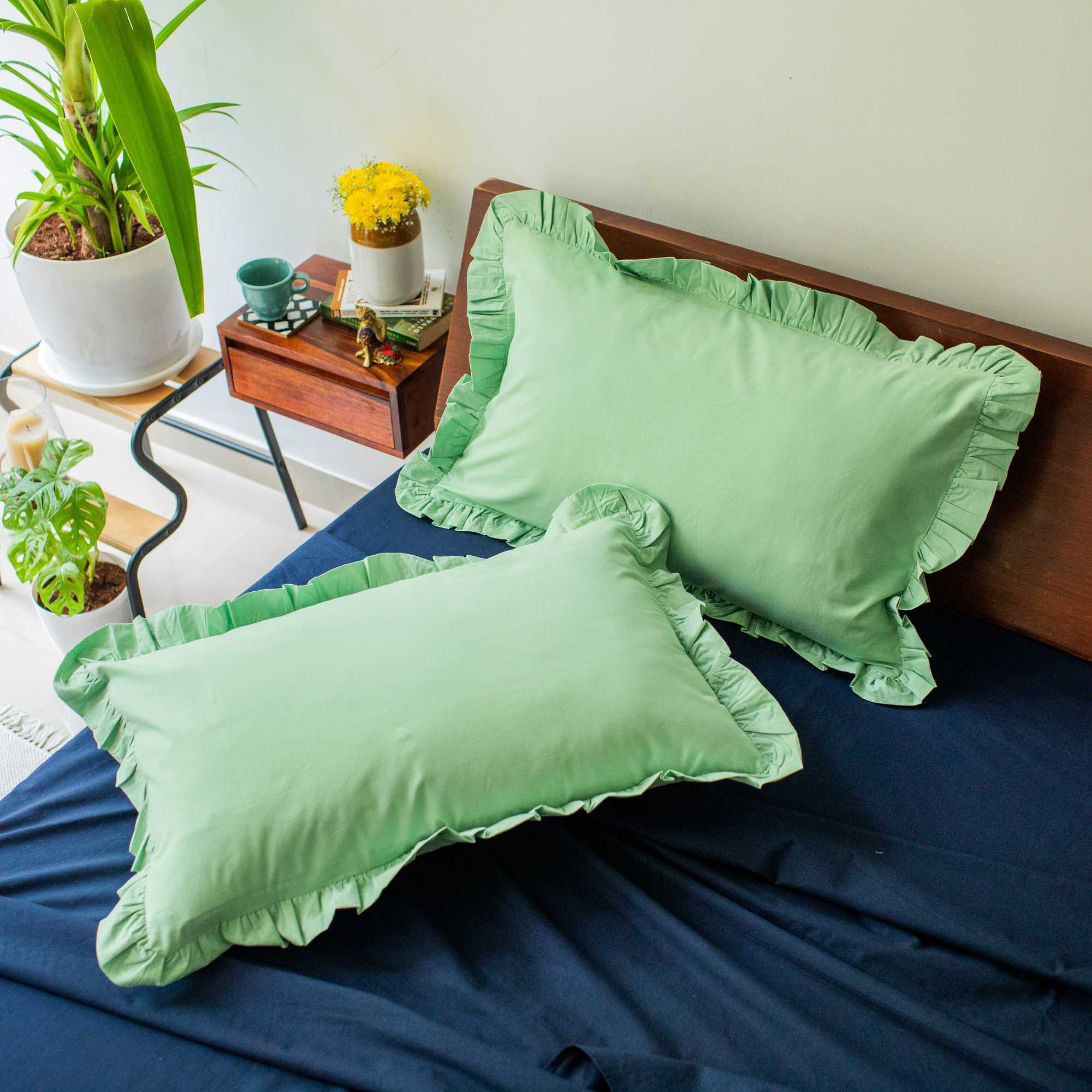 Frill 100% Cotton Bed Pillow Cover | Set Of 2 - Image 24