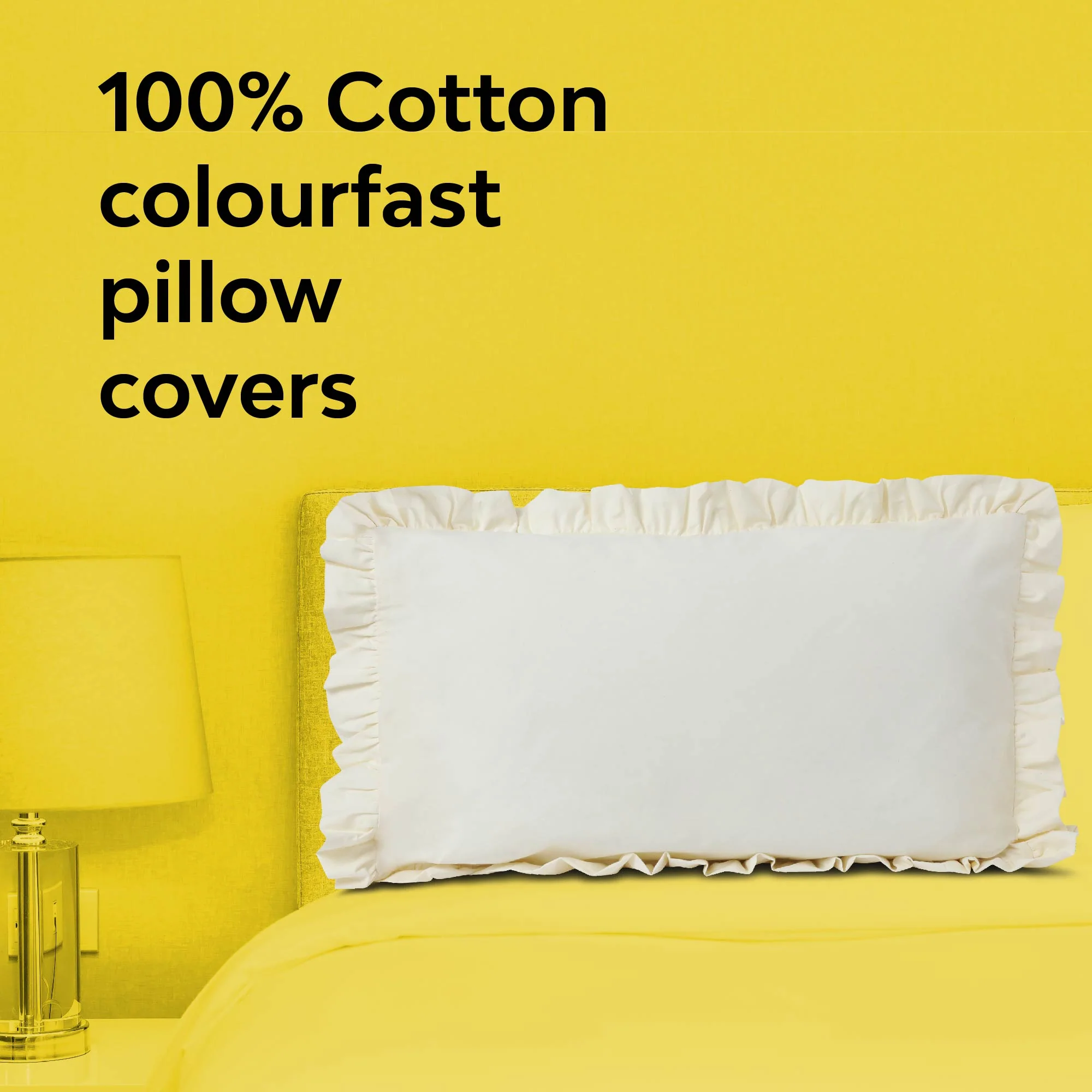 Frill 100% Cotton Bed Pillow Cover | Single - Image 29
