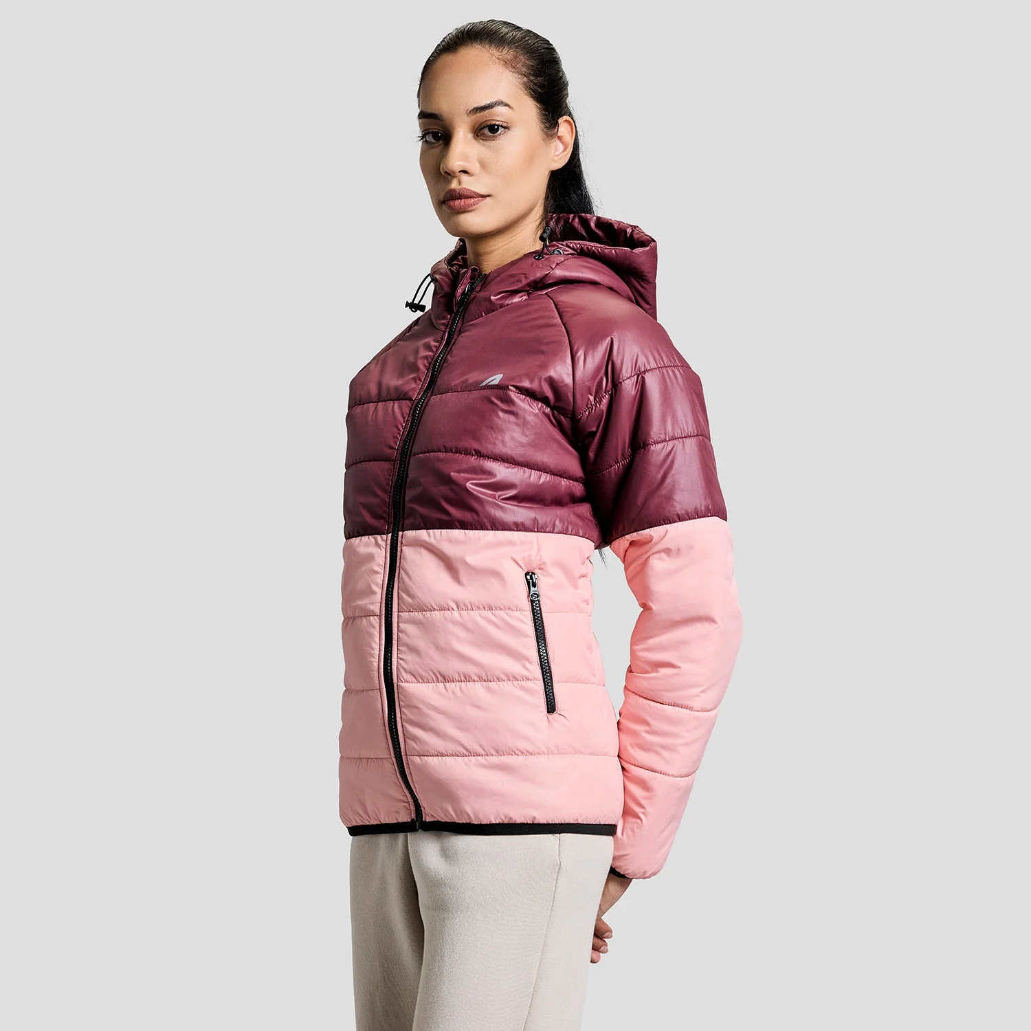 Frost Womens Puffer Jacket - Wine/Pink - Image 5