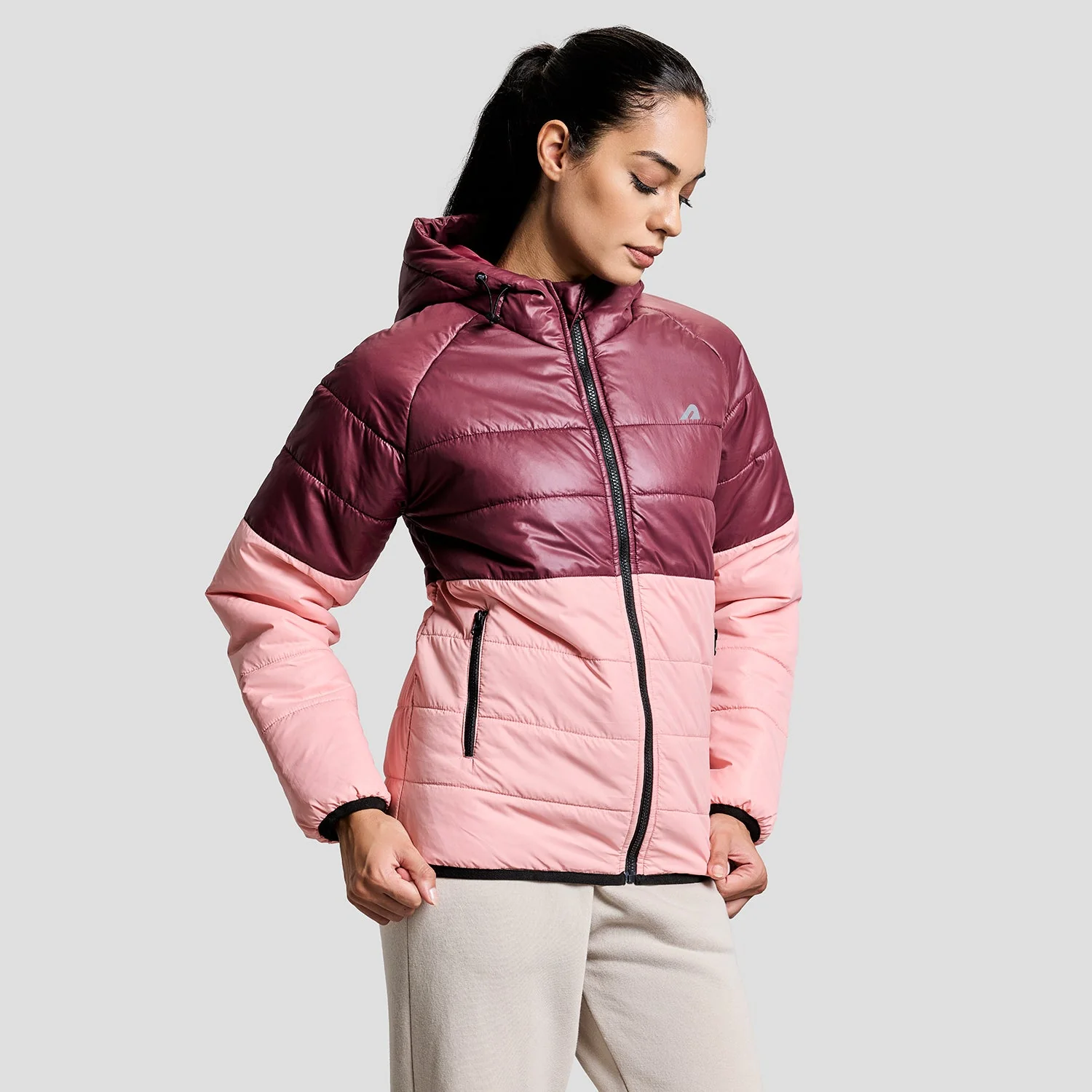 Frost Womens Puffer Jacket - Wine/Pink - Image 6
