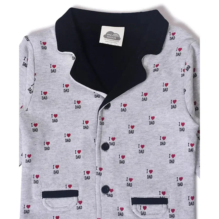 Frosty'Z Boys Love Dad Print Baby Blazer - Image 4