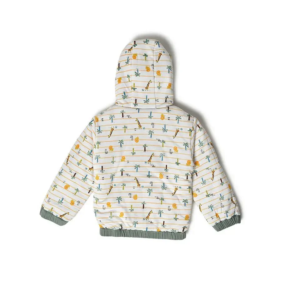 Frosty'Z Woven - 2L Muslin Reversible Baby Hooded Jacket - Image 2