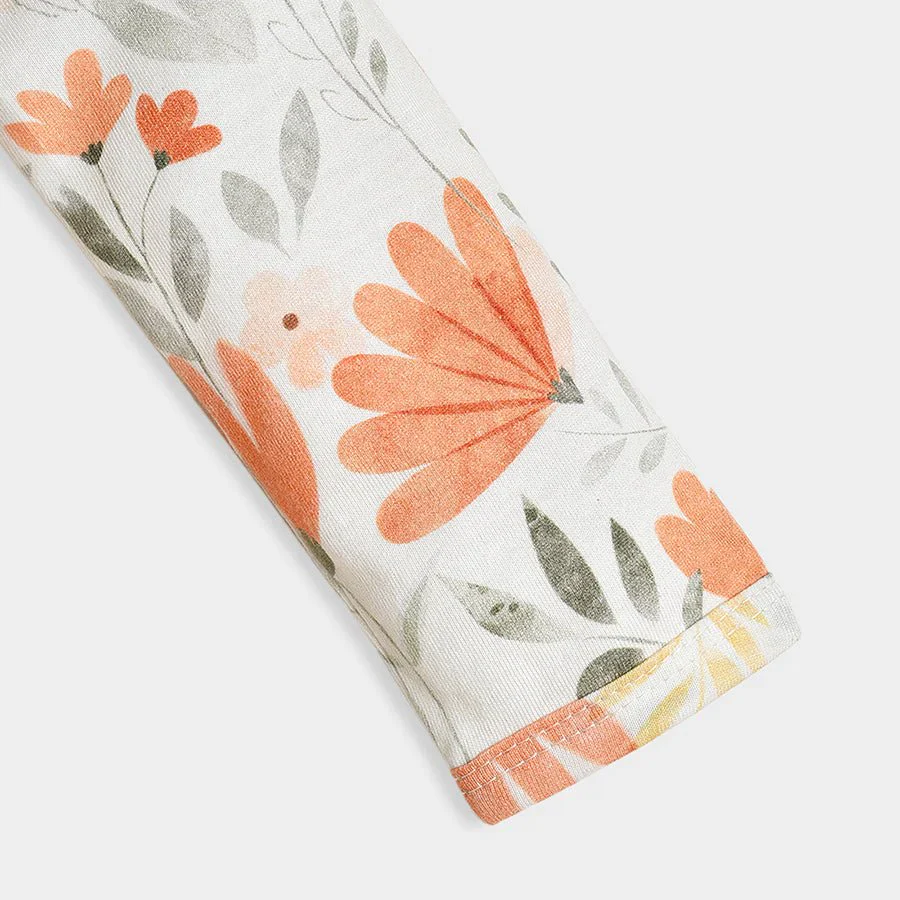 Fruits Printed Cream Sleepsuit - Image 6
