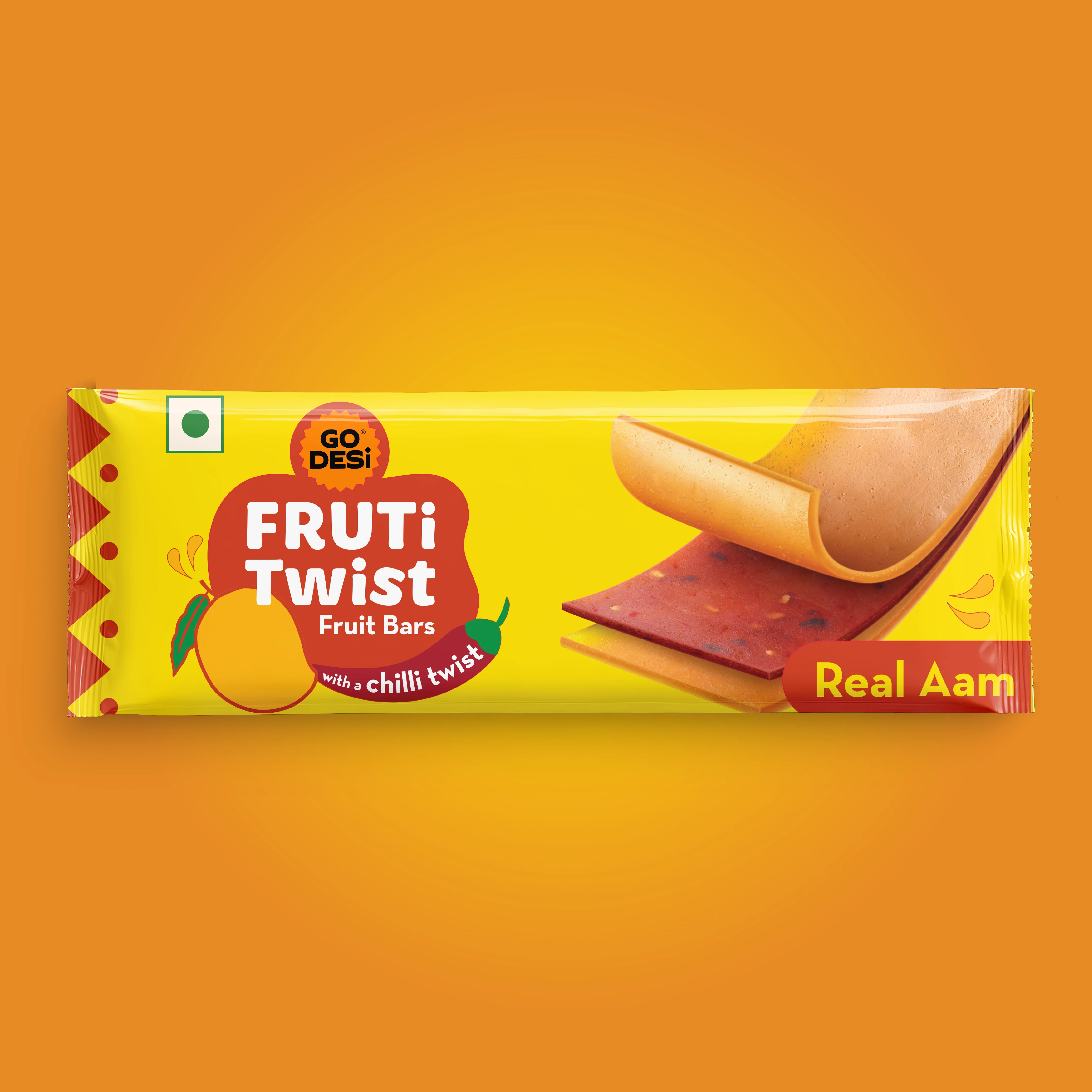 FRUTi Twist - Real Aam | Fruit Bars | No preservatives | Mango Fruit Jelly | Aam Papad - 10 Pcs - Image 3