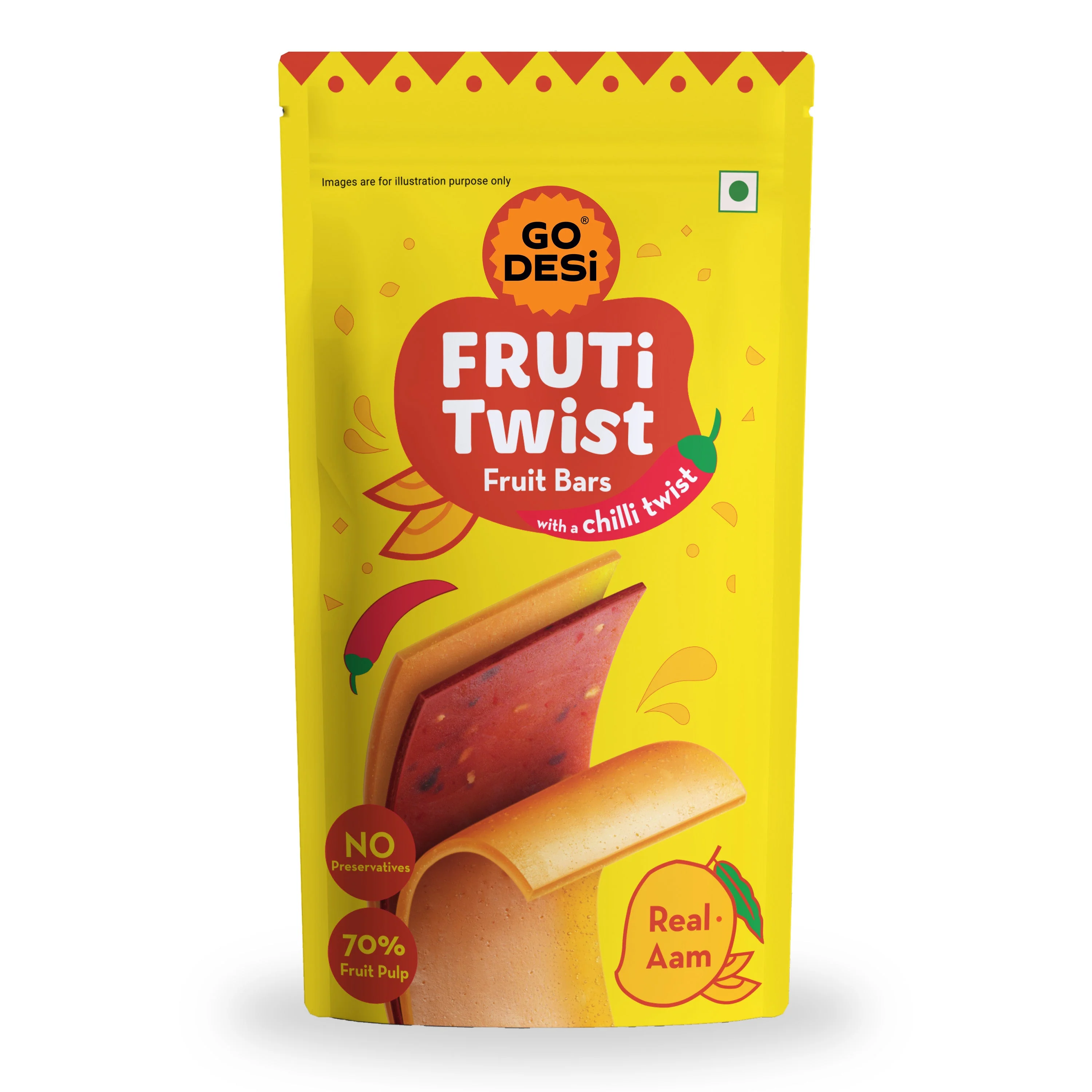 FRUTi Twist - Real Aam | Fruit Bars | No preservatives | Mango Fruit Jelly | Aam Papad - 10 Pcs - Image 9