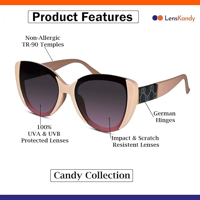 Full Rim Cat Eye Shape Branded Latest and Trendy Sunglasses For Women - Image 4