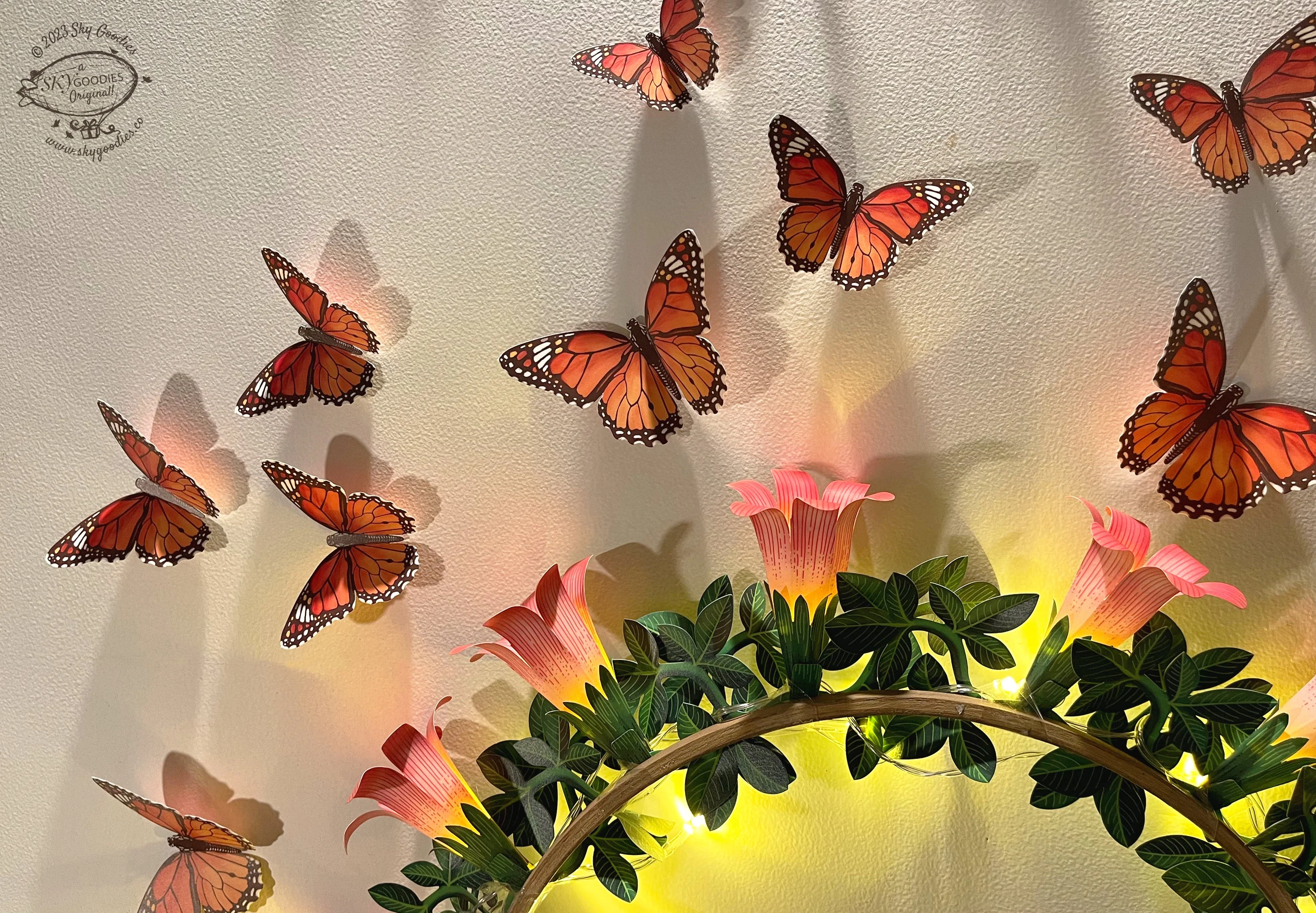 Ganpati Decor Combo Saver 2 - DIY Ganpati + 2 Flower Fairy Lights + 24 Butterflies - Image 2