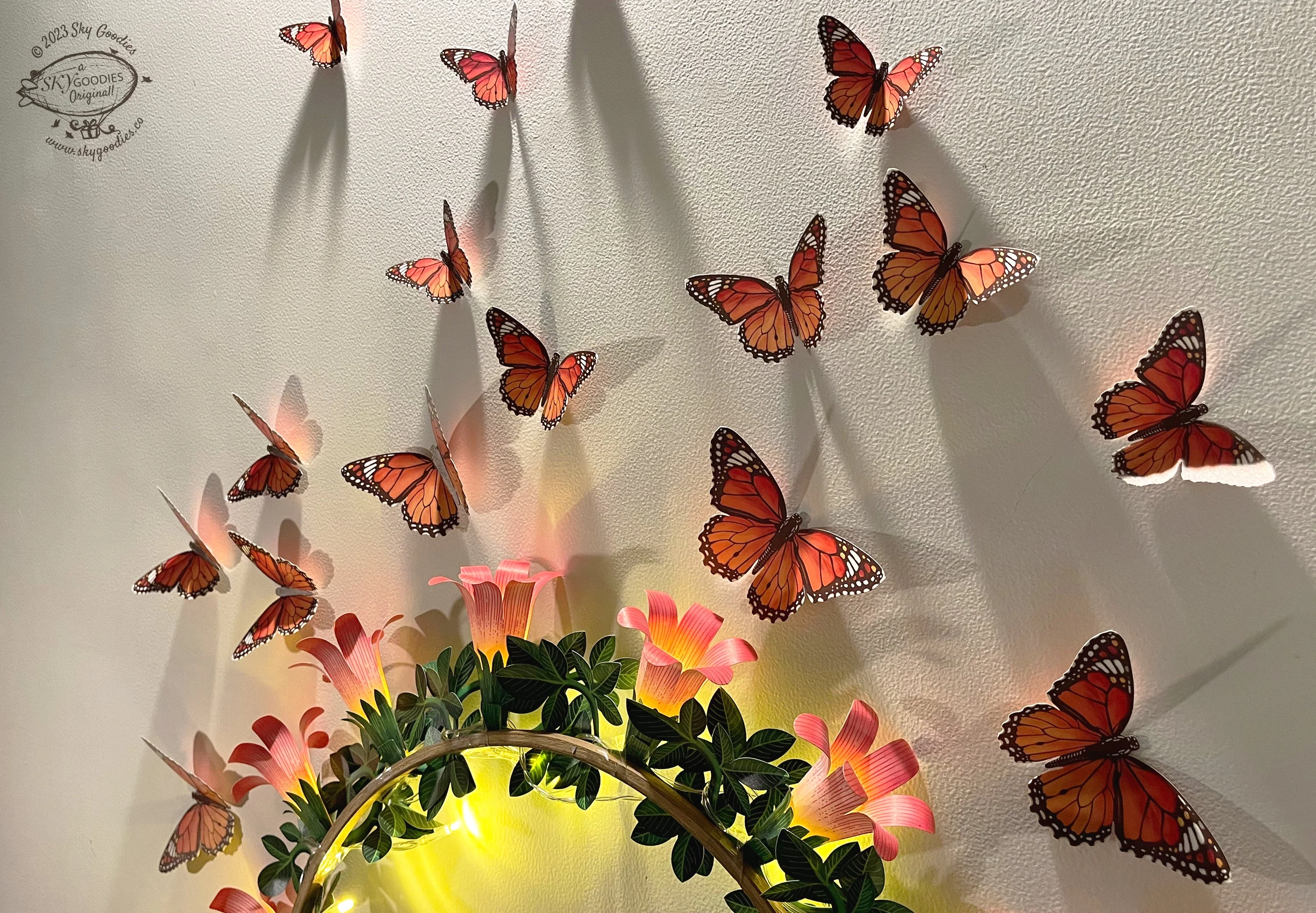Ganpati Decor Combo Saver 2 - DIY Ganpati + 2 Flower Fairy Lights + 24 Butterflies - Image 3