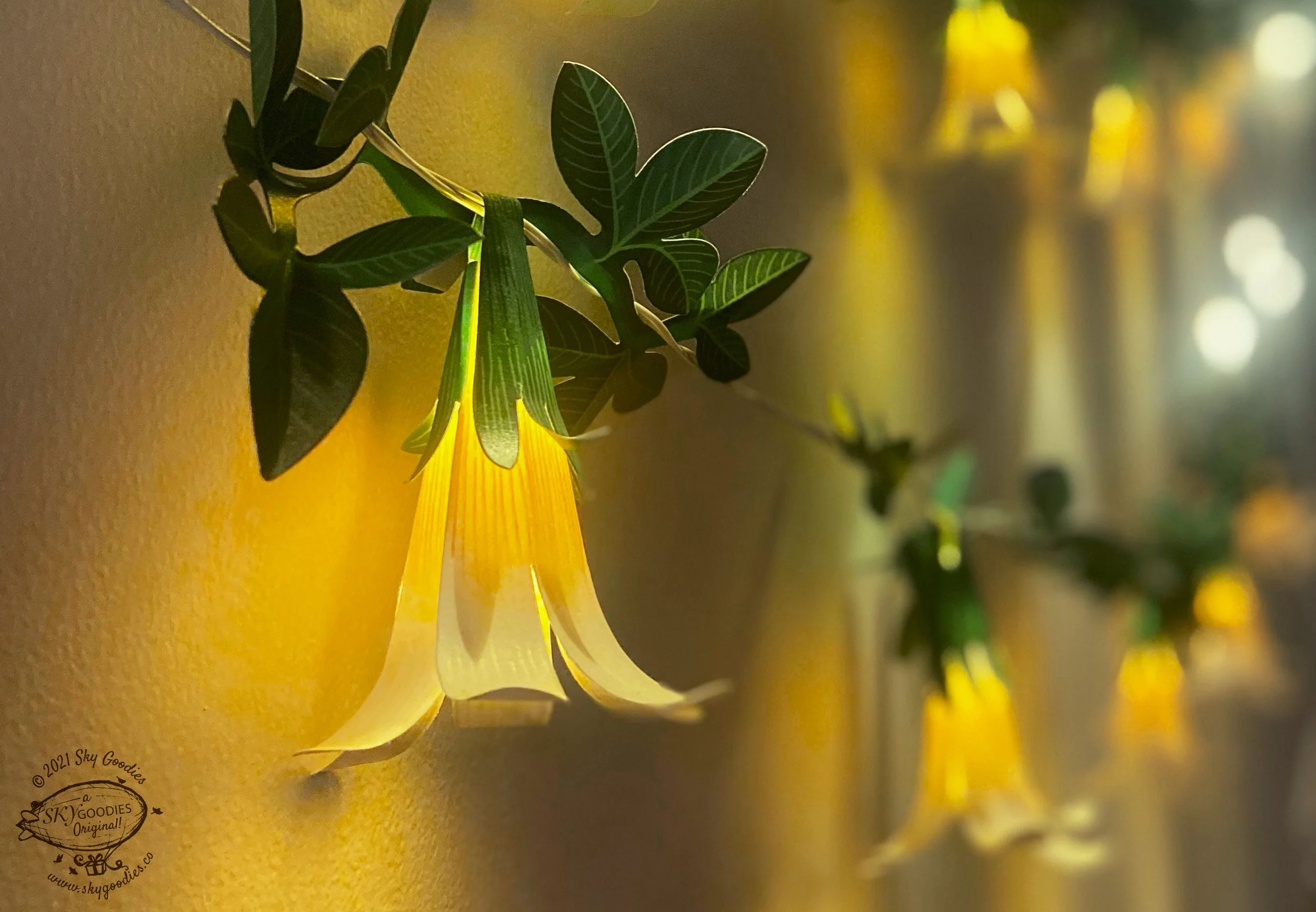 Ganpati Decor Combo Saver 3 - DIY Ganpati + White Flower Fairy Lights + 2 Banana Trees - Image 6