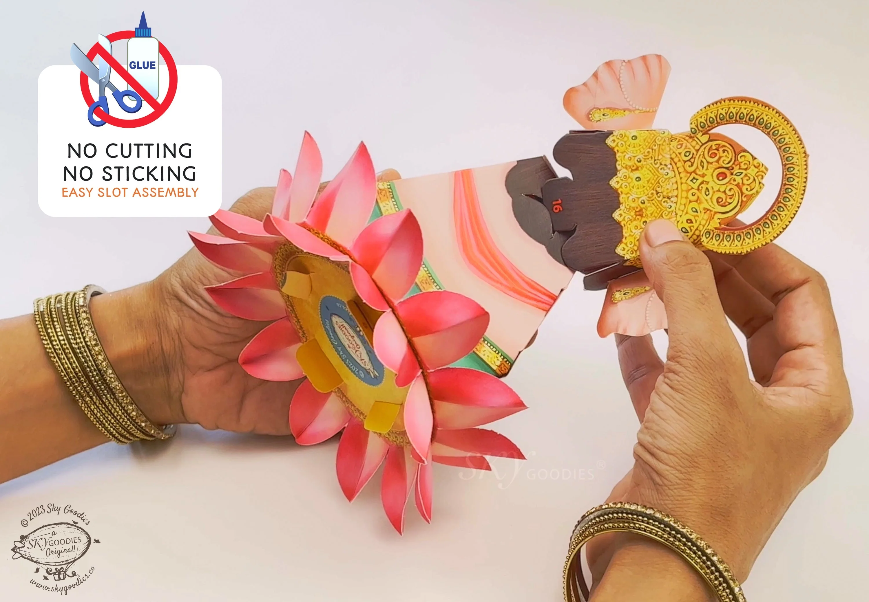 Ganpati Decor Combo Saver 6 - DIY Ganpati + 24 Colourful Butterflies + 2 Banana Trees - Image 4