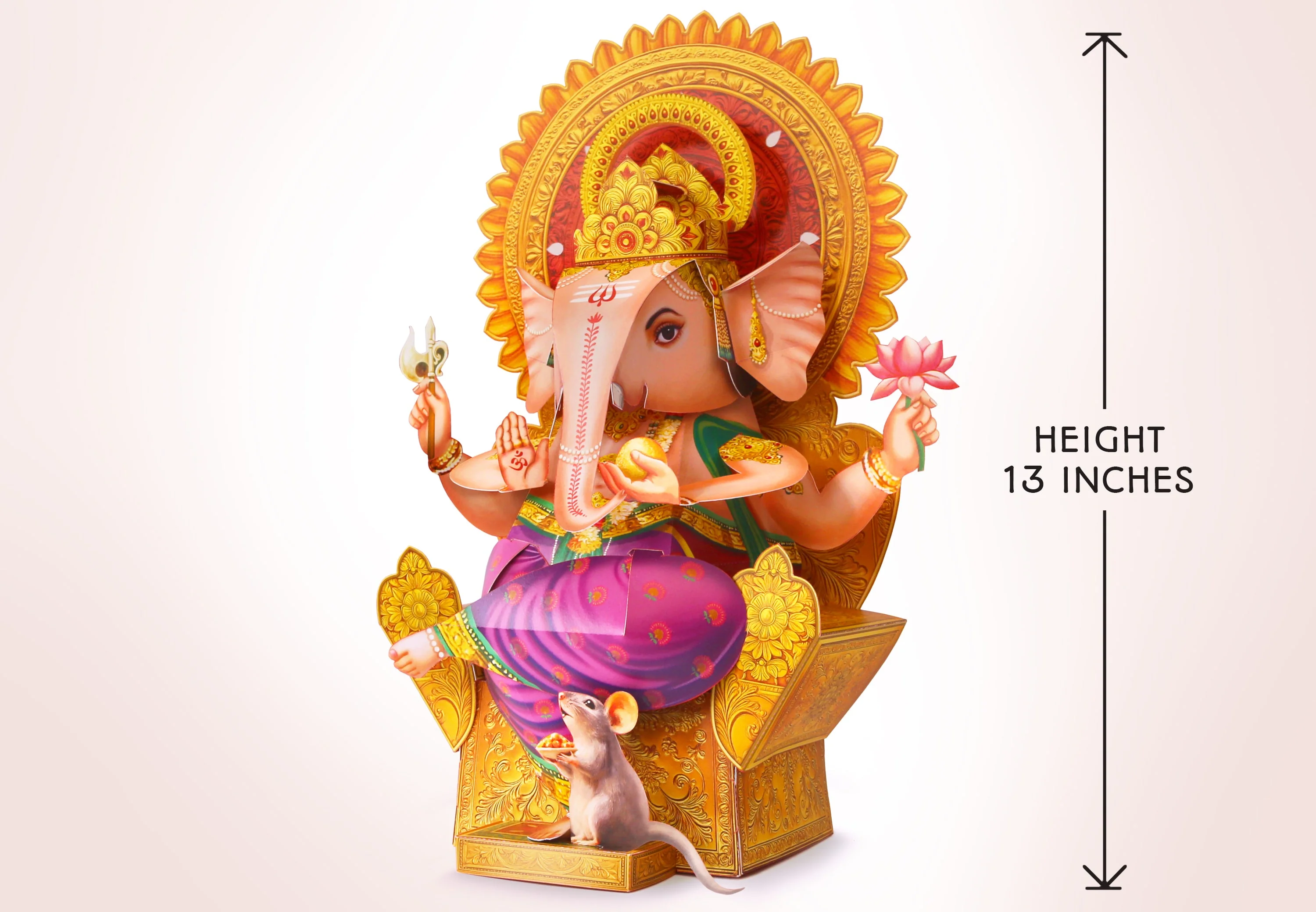 Ganpati Decor Combo Saver 8 - Big Ganesha + 36 Flowers + 20 Leaves + 4 Lotus Diyas - Image 4