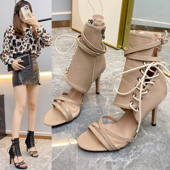 Genelia Lace Boot Heels- SL - Image 4