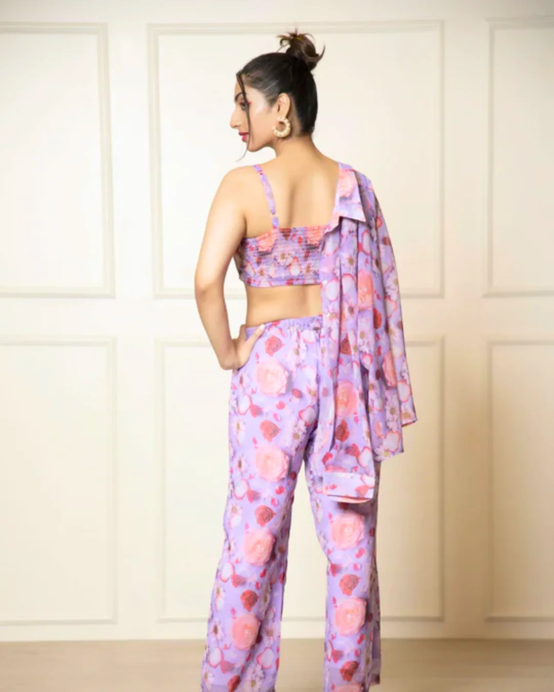 Georgette Printed 2 piece Shirt and Pant Coord Set - Image 3