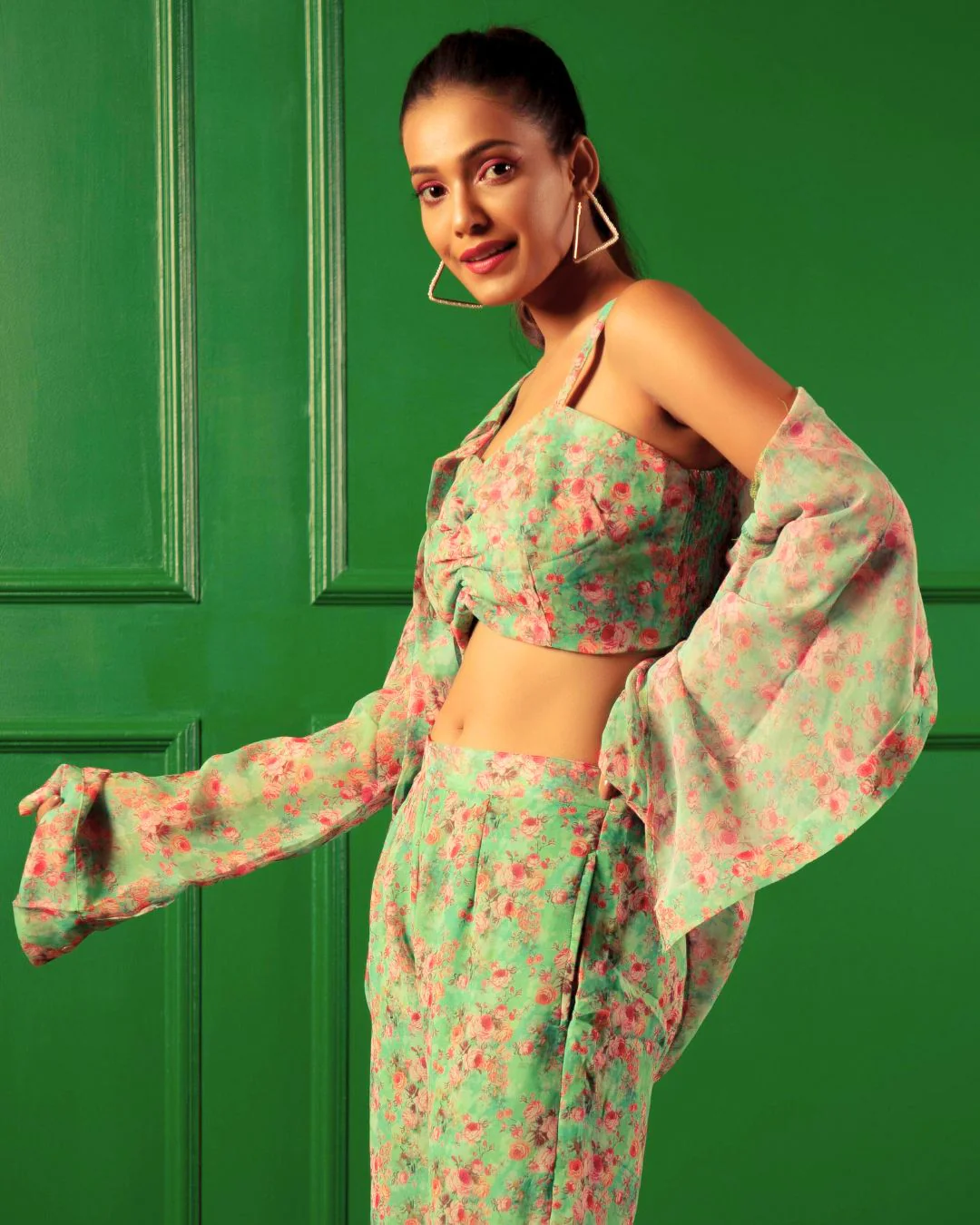 Georgette Printed 3 piece Co-ord With Shirt - Image 18