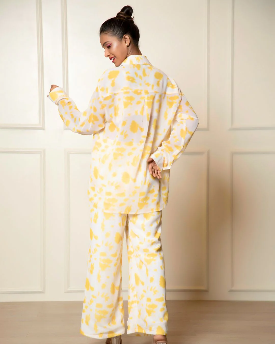 Georgette Printed 3 piece Co-ord With Shirt - Image 6