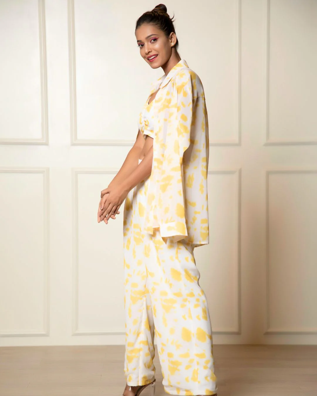 Georgette Printed 3 piece Co-ord With Shirt - Image 7