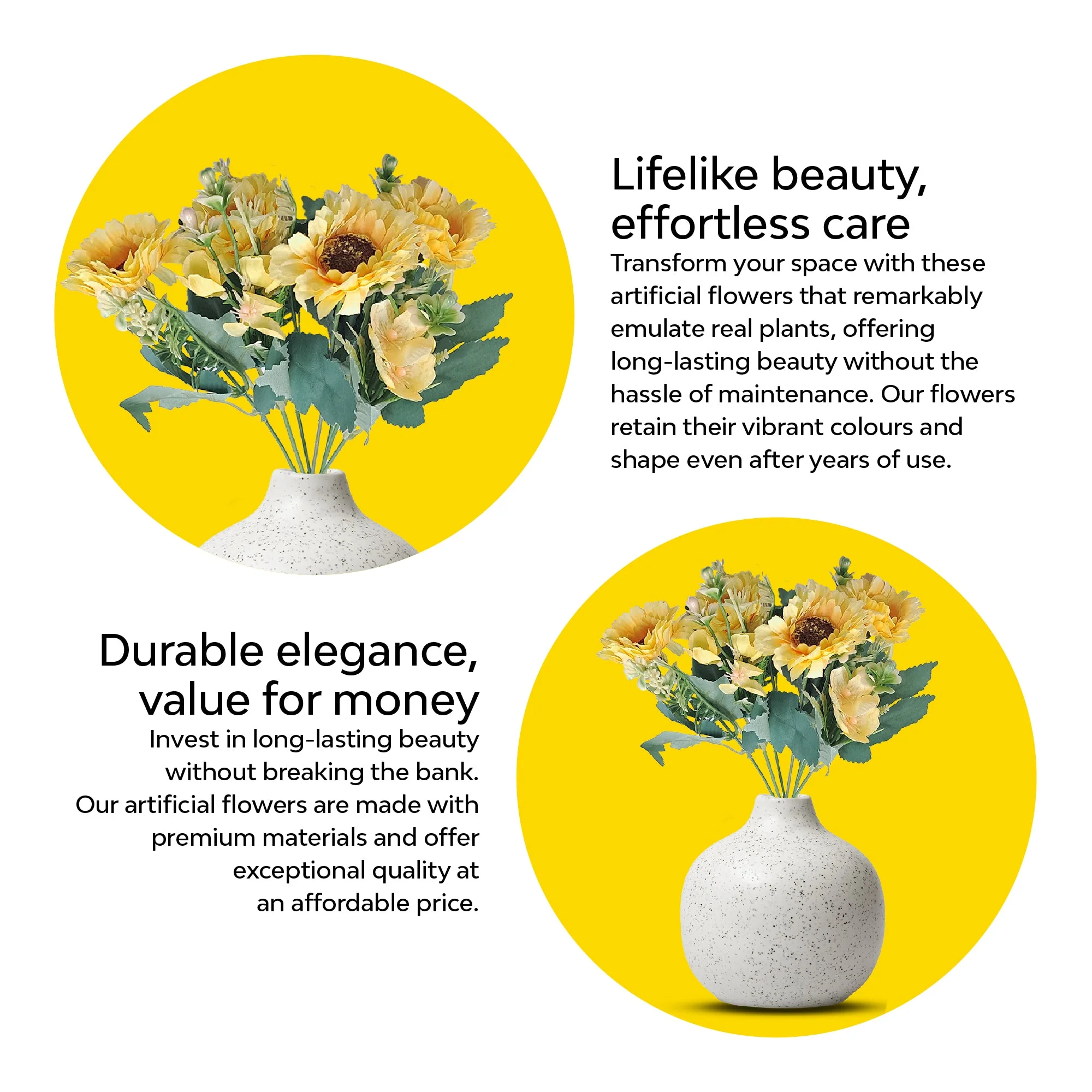 Gerberas And Fern Artificial Flowers - Image 19